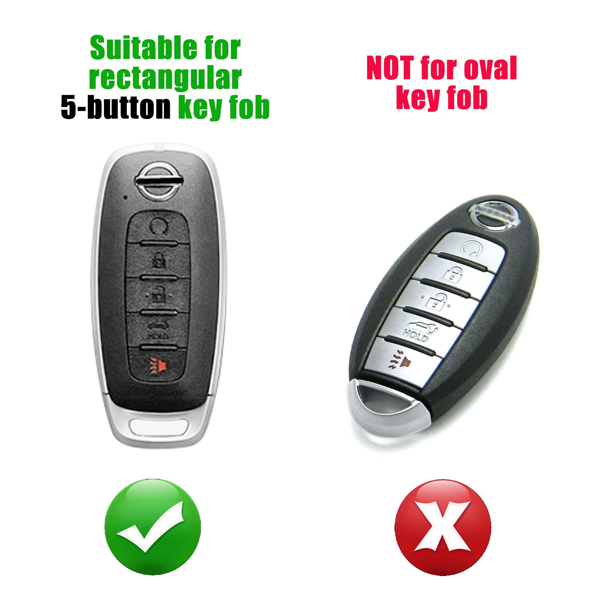 Premium Silicone Key Fob Cover for 2023-2025 Nissan Rogue, Pathfinder & 2024-2025 Sentra - 5-Button Design, 2-Pack (Black) - Durable Protection Against Drops, Scratches & Daily Wear - Perfect for Car Owners Who Want Style and Functionality