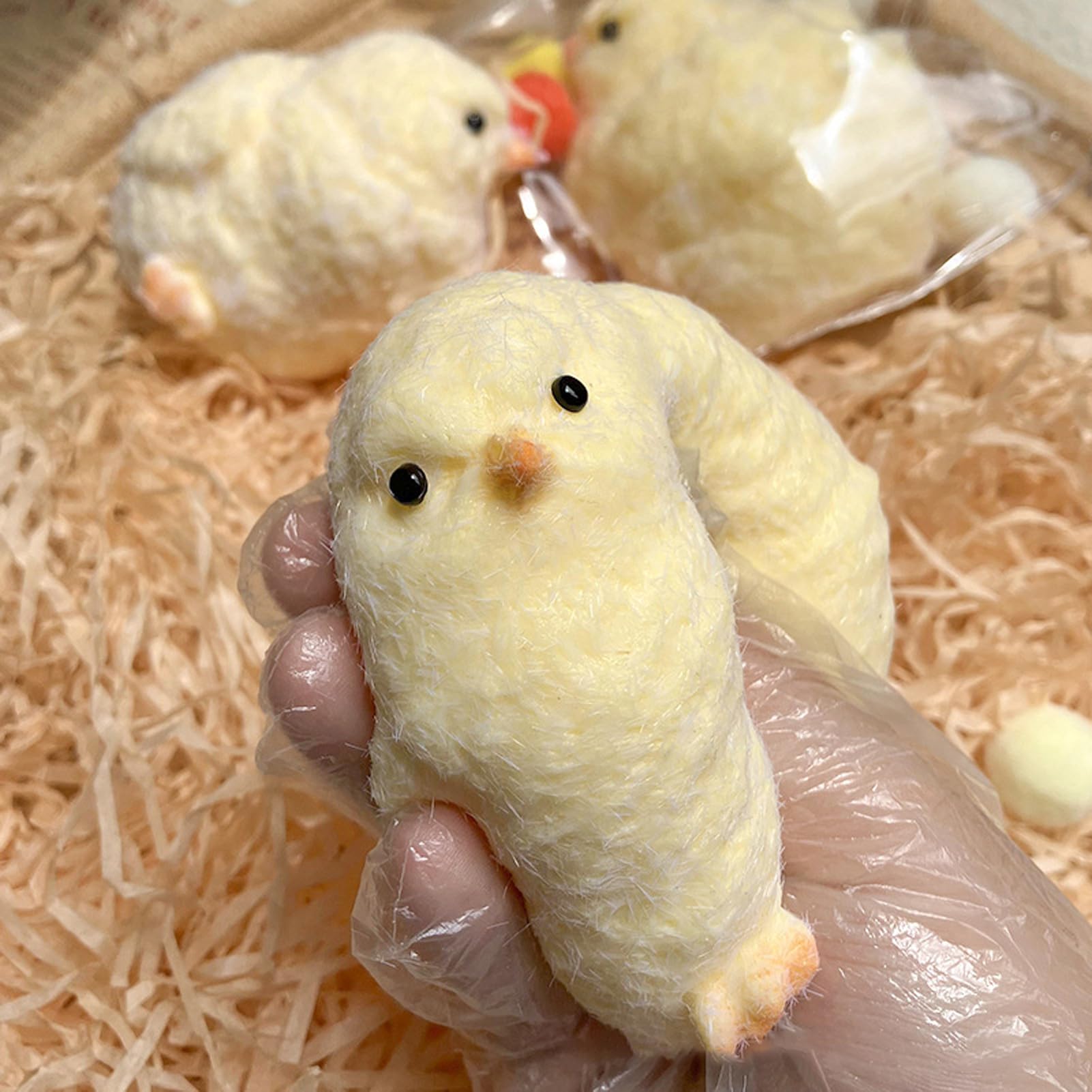 Squishy Chicken Stress Ball Toy - Soft Plush Squeeze Toy for Kids & Adults - Cute Anti-Stress Relief Fidget Toy for Home, Office, and School Use (Large Size)