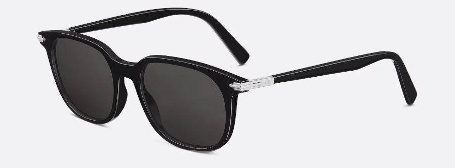 Christian Dior Men's Round Sunglasses SI 10A0 - Black/Grey Frame for Fashion & UV Protection | Perfect for Outdoor Activities, Driving & Summer Style