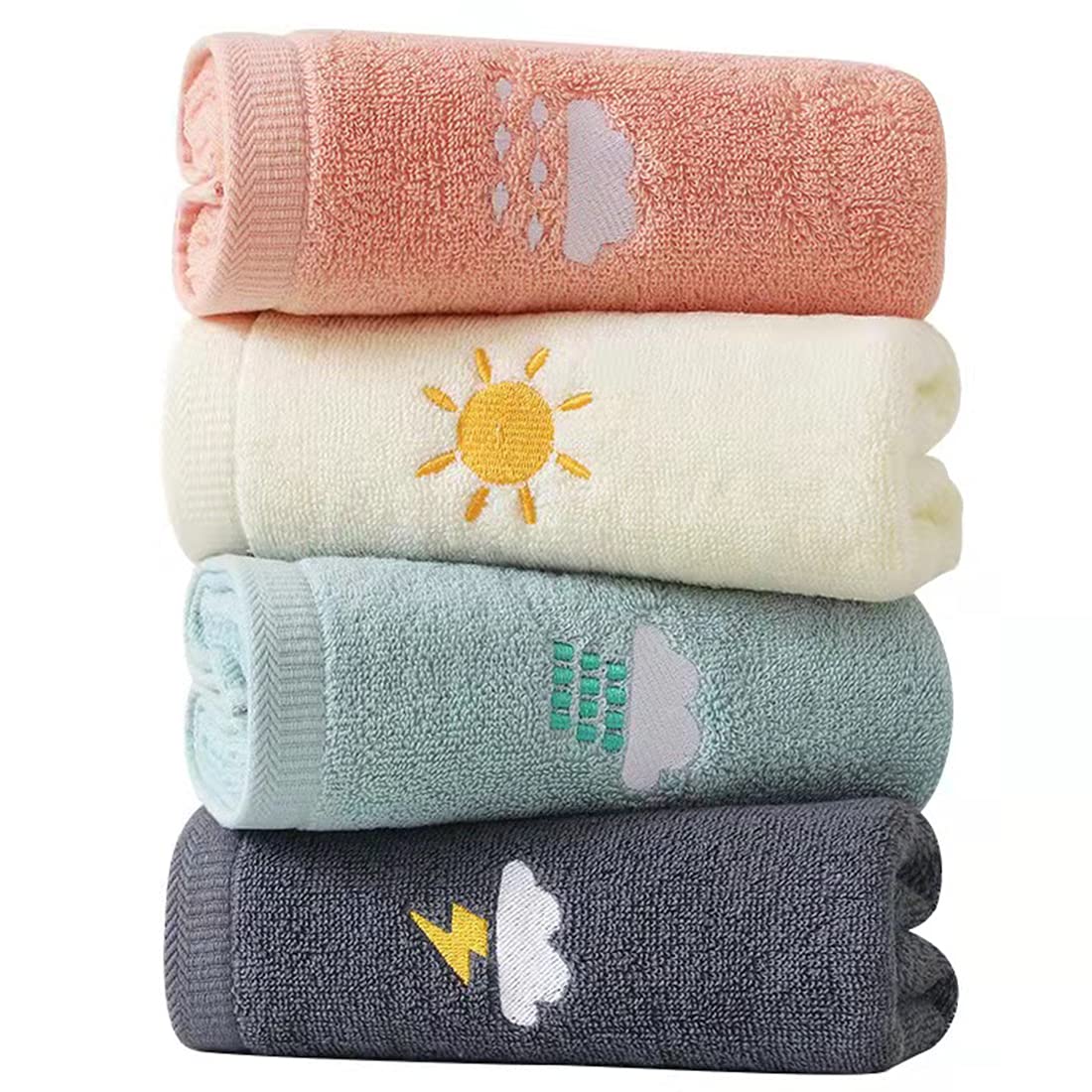 Lchkrep 4-Pack 100% Cotton Hand Towels - Ultra Soft & Highly Absorbent Bath, Face, Kitchen, Gym & Spa Towels (14