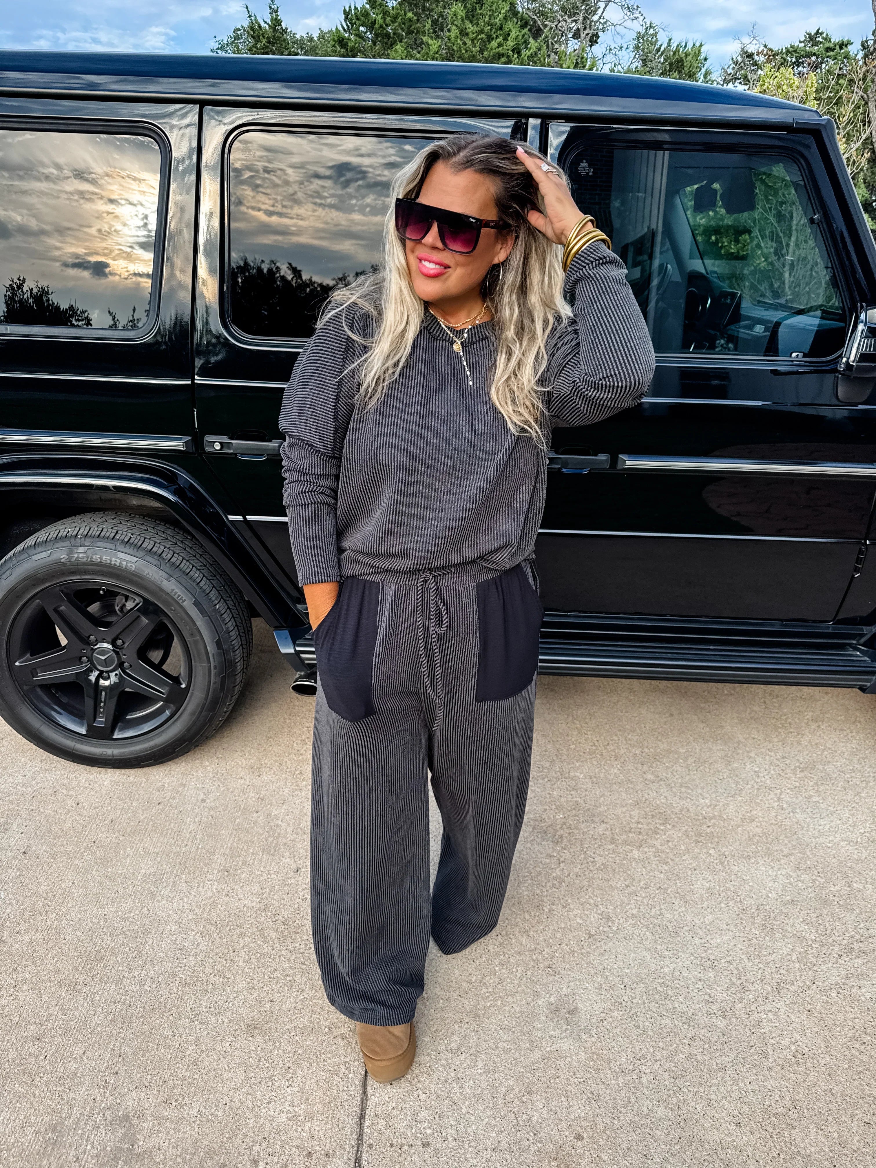 PREORDER: Erika Ribbed Lounge Set - Soft Cotton Loungewear for Women | Cozy Home Outfit, Relaxing Sleepwear & Casual Wear