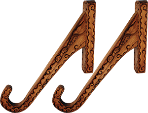 Hand Carved Beatnik Wave Surfboard Wall Rack - Stylish Surfboard Storage for Beach House, Surf Shop & Coastal Home Decor