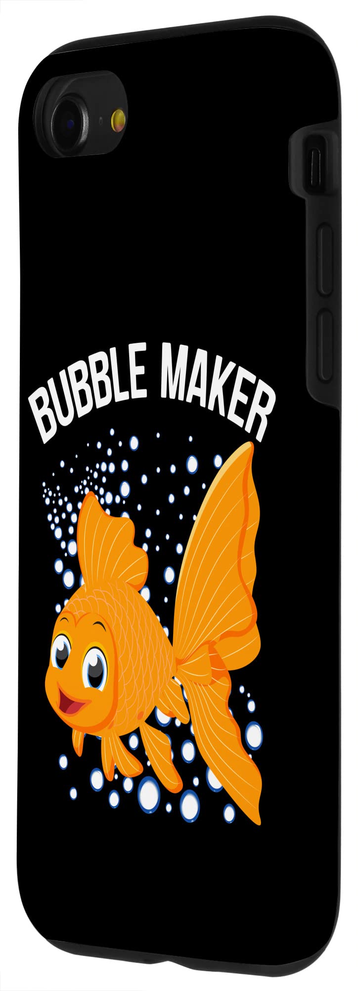 iPhone SE (2020) / 7 / 8 Cute Goldfish Bubble Maker Case - Orange Pet Fish Design Protective Phone Cover for Fishing Enthusiasts & Animal Lovers