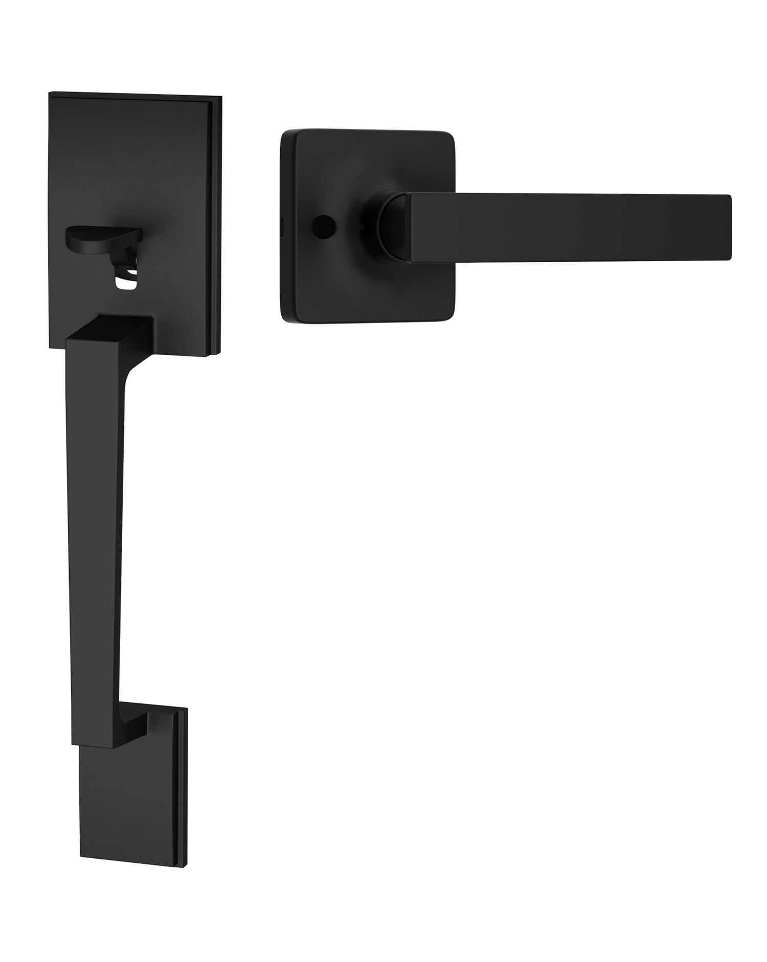 GoldenWarm Matte Black Front Door Handle Set - Reversible Lever Entry Door Hardware for Home Security & Style | Perfect for Modern Houses, Apartments & Office Buildings