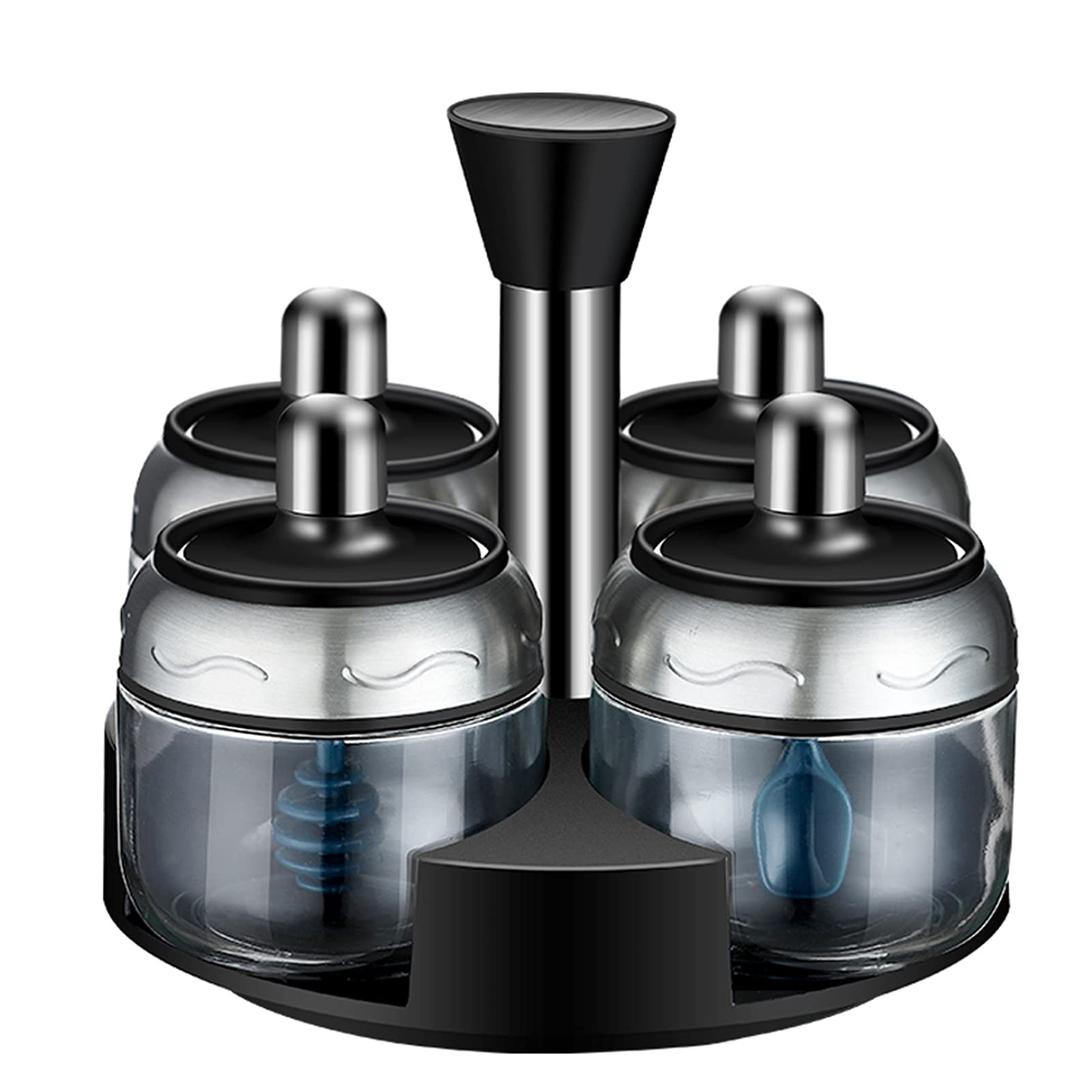 Rotating Spice Rack Organizer - 360° Spinning Spice Bottle Holder for Kitchen Countertop | Space-Saving Condiment Storage Solution | Perfect for Cooking, Baking & Meal Prep (250ml Capacity)
