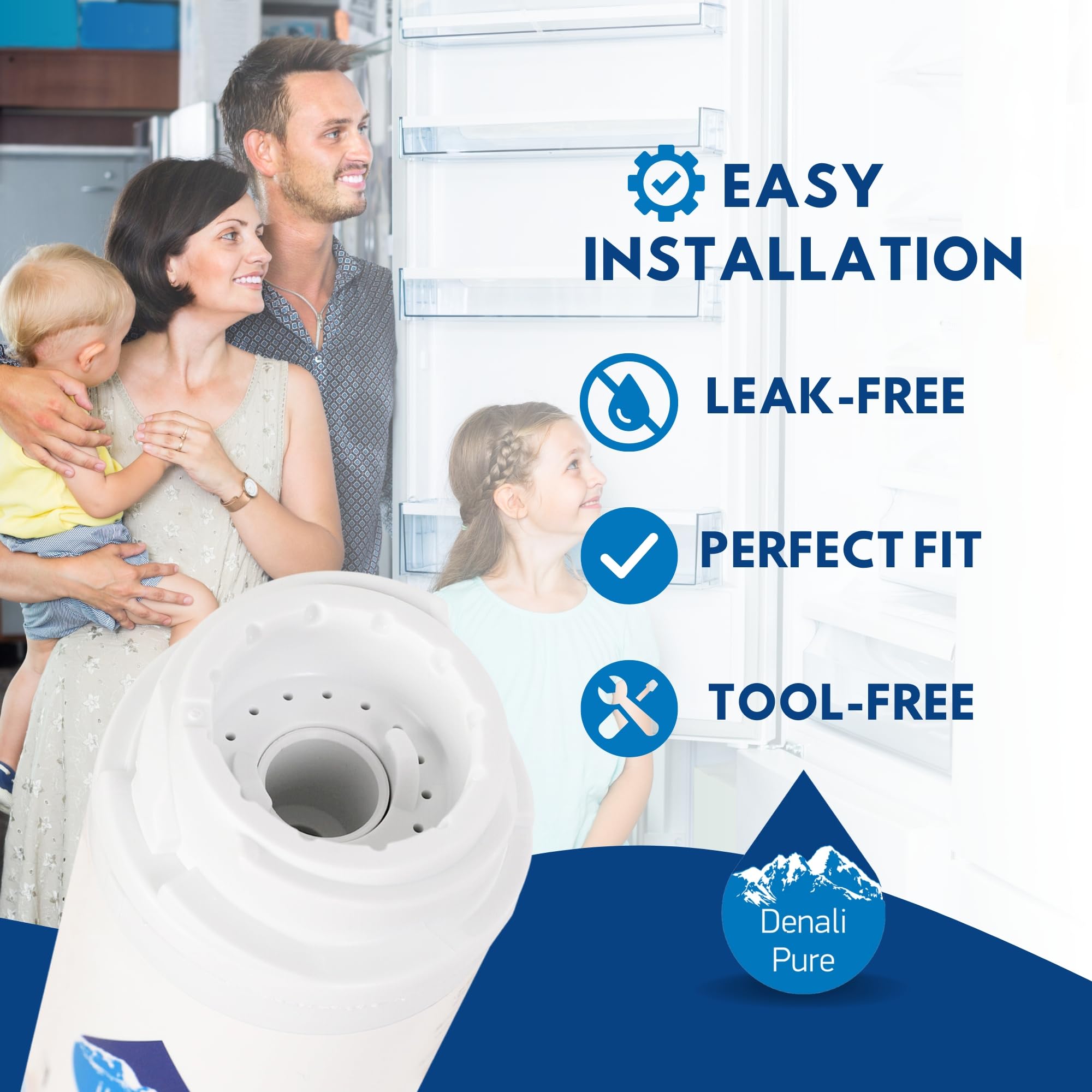 3-Pack GE PFSW2MIXASS Refrigerator Water Filter Replacement - Compatible with GE GSWF Fridge Filter Cartridge | Clean & Safe Drinking Water for Home & Office