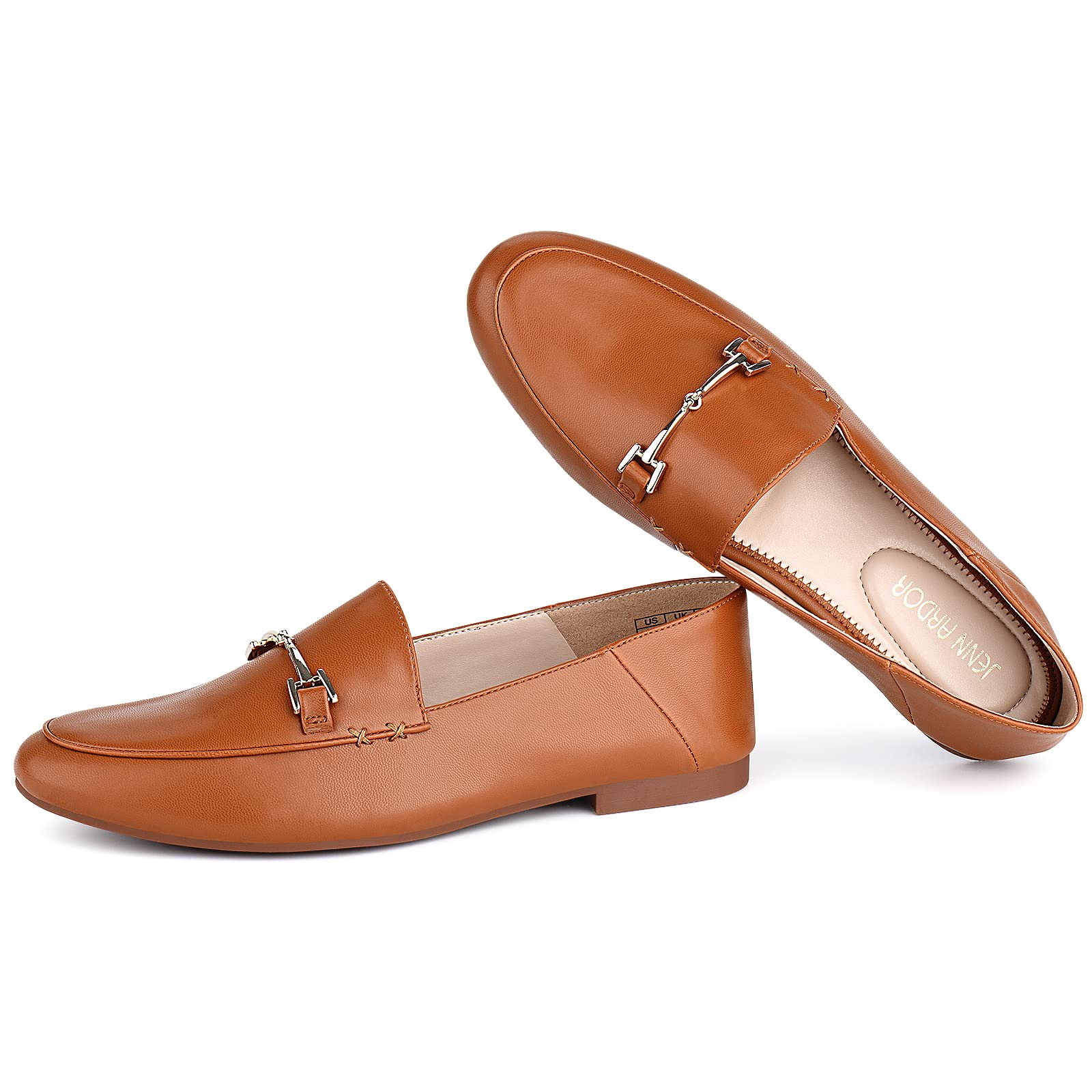 JENN ARDOR Women's Slip-On Loafers - Elegant PU Leather Flat Shoes for Women | Comfortable Walking & Office Shoes | Perfect for Work, Travel & Casual Outfits