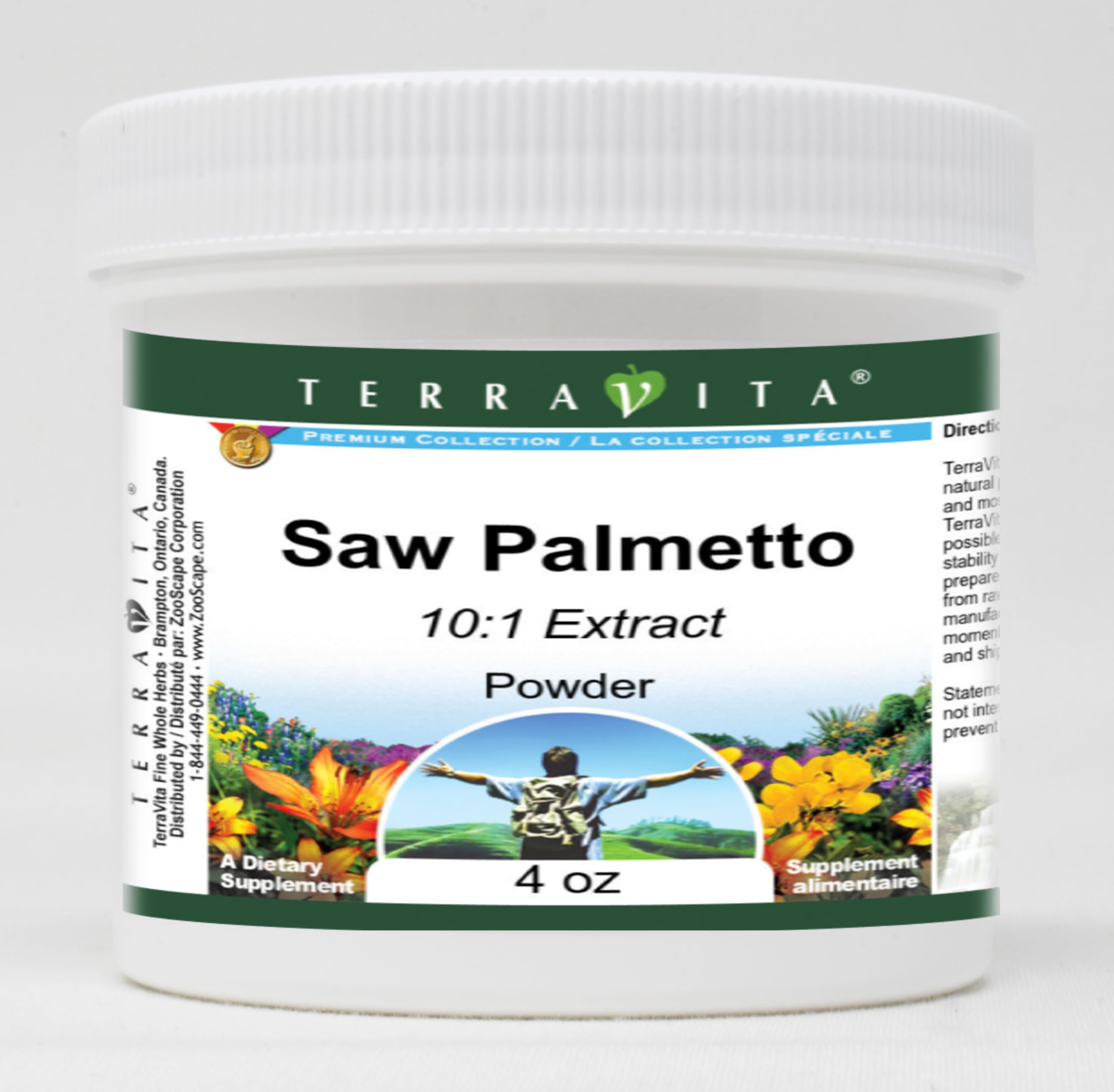 Terravita Saw Palmetto 10:1 Extract Powder - 4 oz | Natural Prostate Support Supplement | ZIN: 420571 | for Men's Health & Urinary Wellness