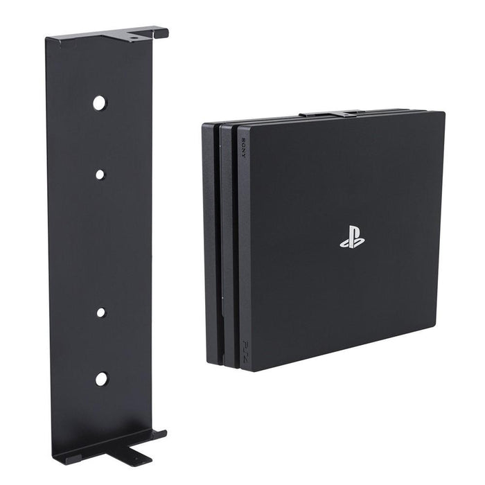 HIDEit 4P PlayStation 4 Pro (PS4 Pro) Wall Mount Bracket - Black - Headset Bundle - Space Saving Gaming Setup for Living Room & Bedroom