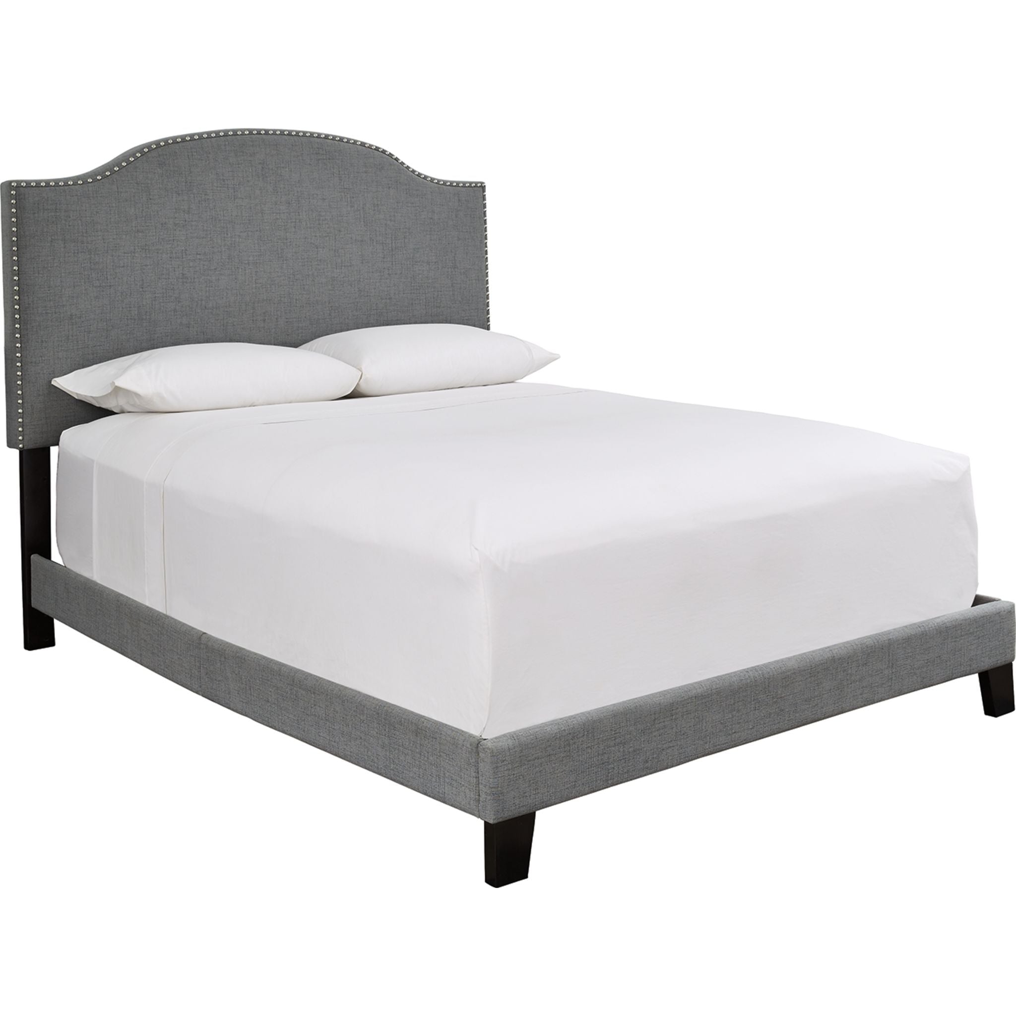 Adelloni Queen Size Bed Frame - Modern Platform Bed with Upholstered Headboard, Sturdy Wooden Slats & Easy Assembly - Perfect for Bedroom, Guest Room & Apartment