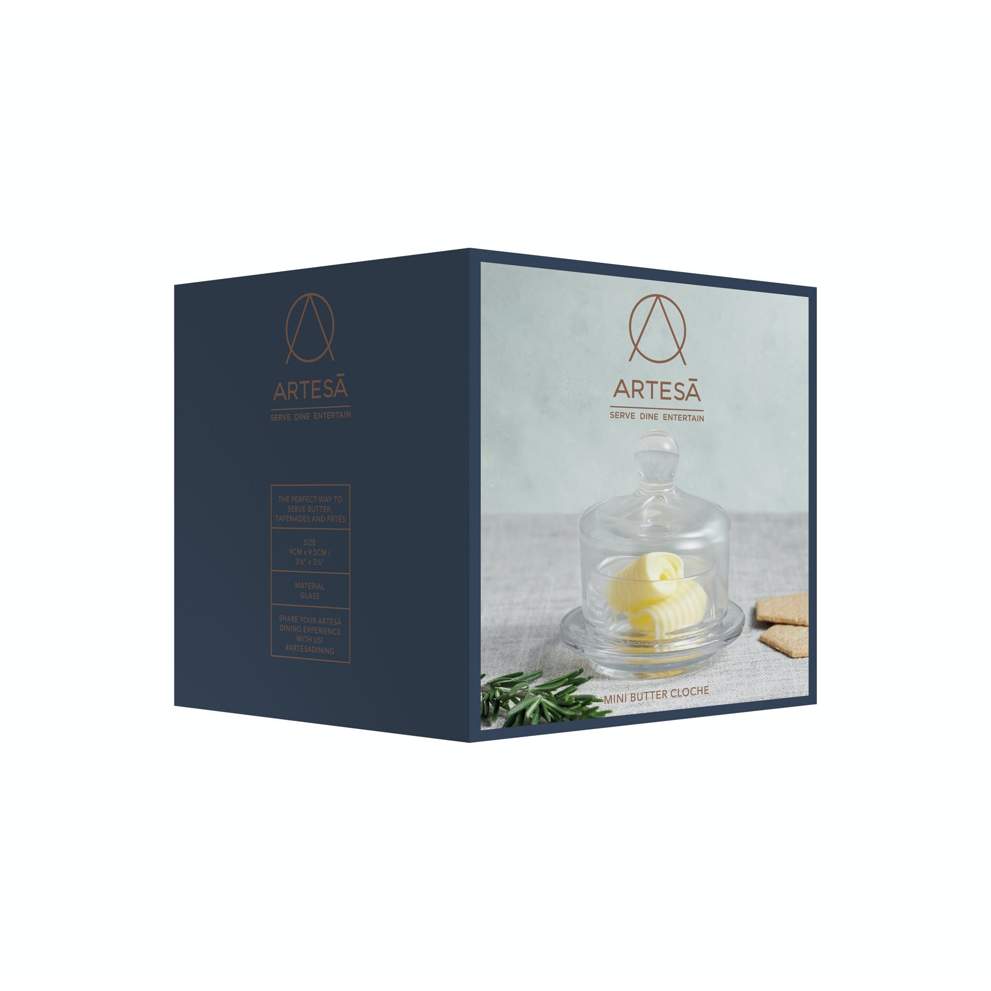Artesà Mini Glass Serving Cloche - Elegant Food Cover for Cakes, Desserts & Appetizers - Perfect for Parties, Weddings & Home Dining Display