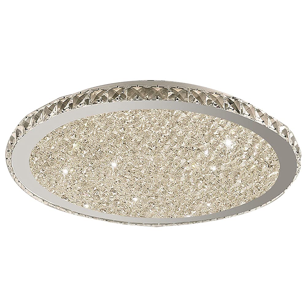 Crystal Round LED Recessed Ceiling Lights - Dimmable Modern Close-to-Ceiling Fixtures for Bedroom, Living Room & Kitchen | Energy-Efficient Indoor Chandelier Lighting