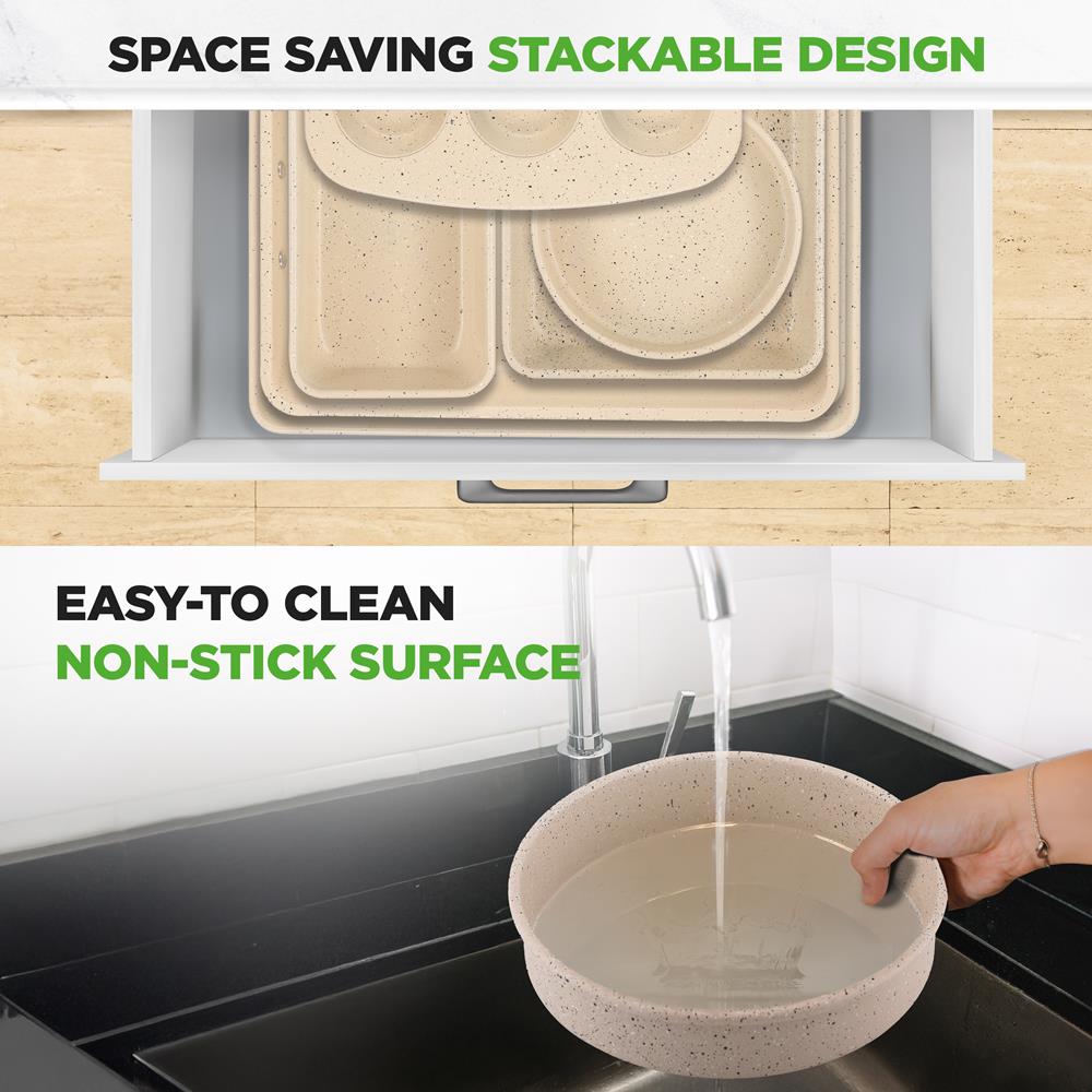 Premium Non-Stick Stackable Baking Pans Set - 3-Piece Oven Safe Bakeware for Cakes, Cookies & Bread - Perfect for Home Baking, Meal Prep & Holiday Desserts
