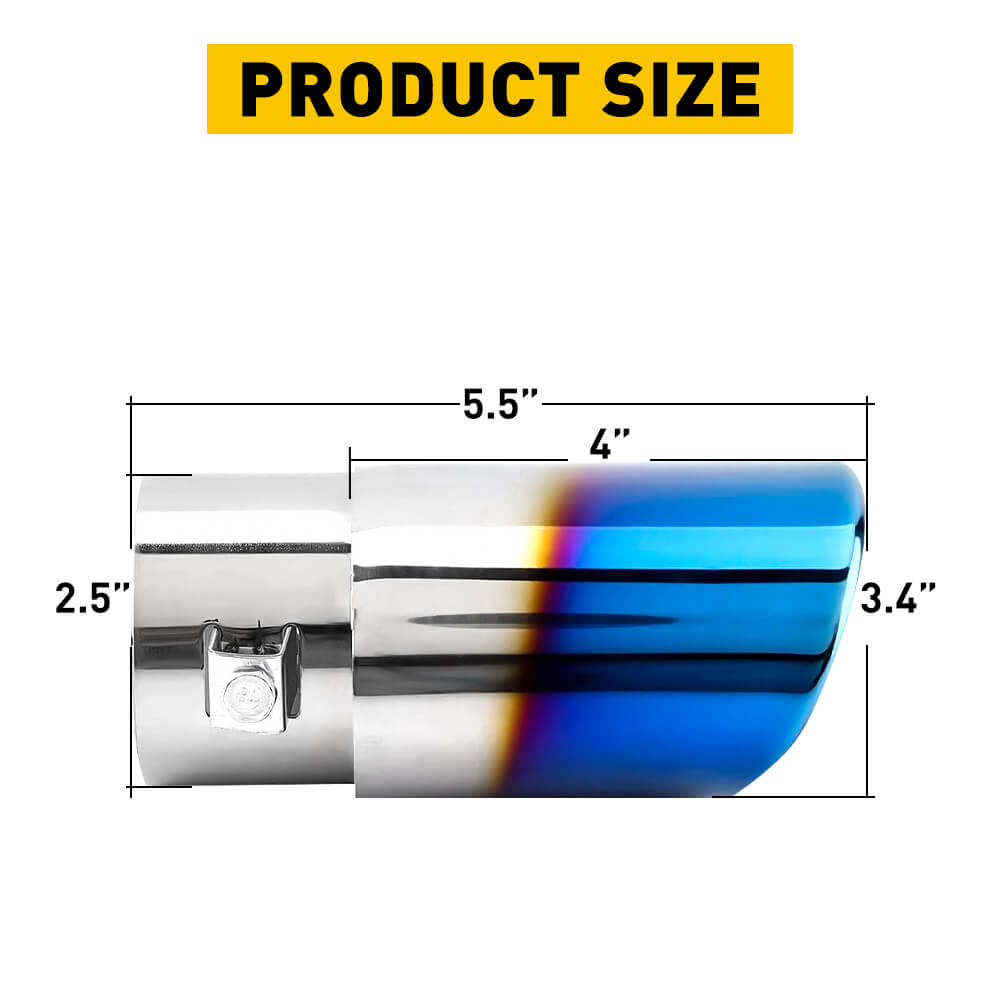 Stainless Steel Round Car Rear Muffler Tip Exhaust Pipe - Straight Pipe Accessories for Enhanced Vehicle Performance & Style | Perfect for Sedans, SUVs, and Trucks