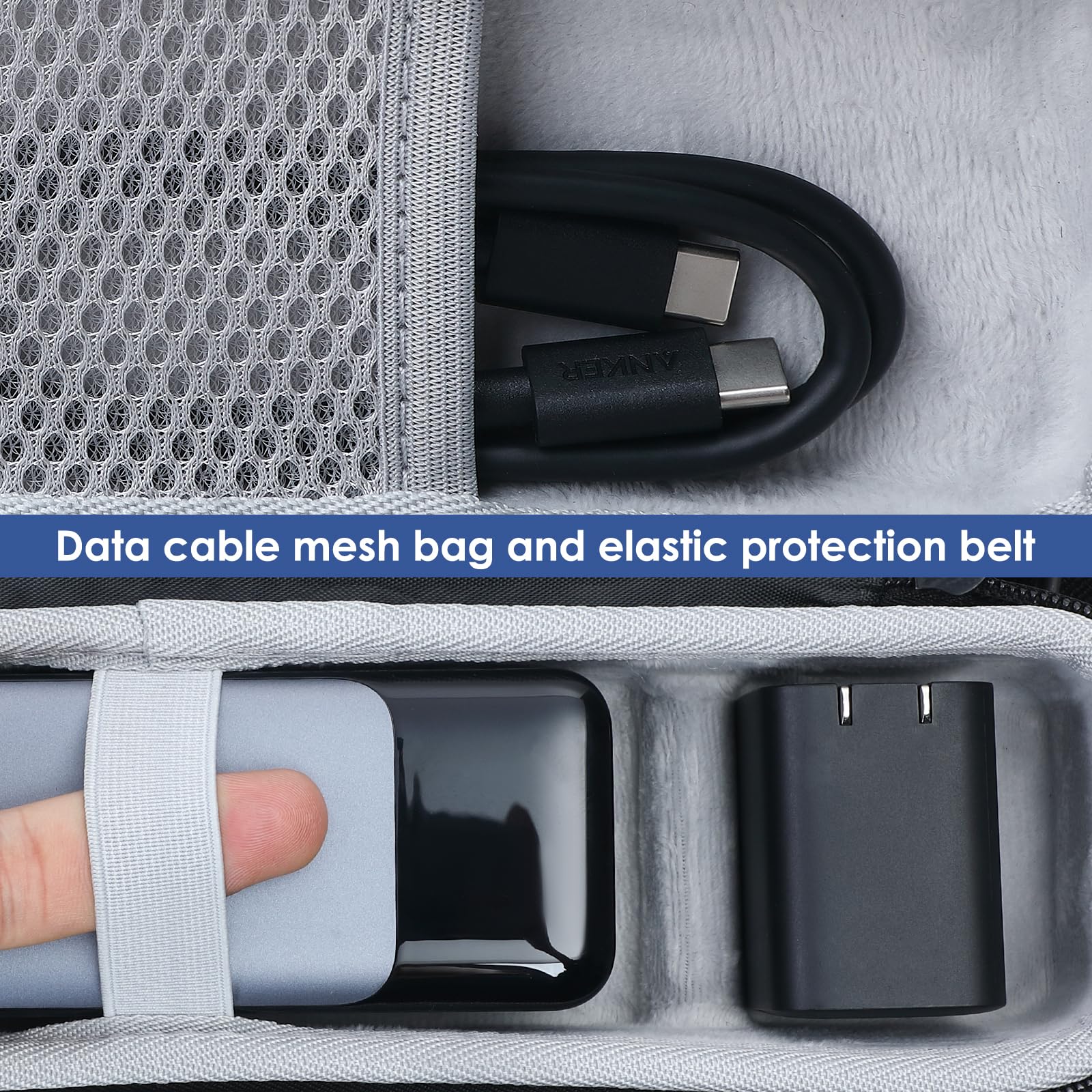 Durable Nylon Travel Case for Anker PowerCore 27650mAh/24000mAh Portable Charger - Protective Storage for External Battery & Wall Charger - Perfect for Camping, Travel & Daily Commute