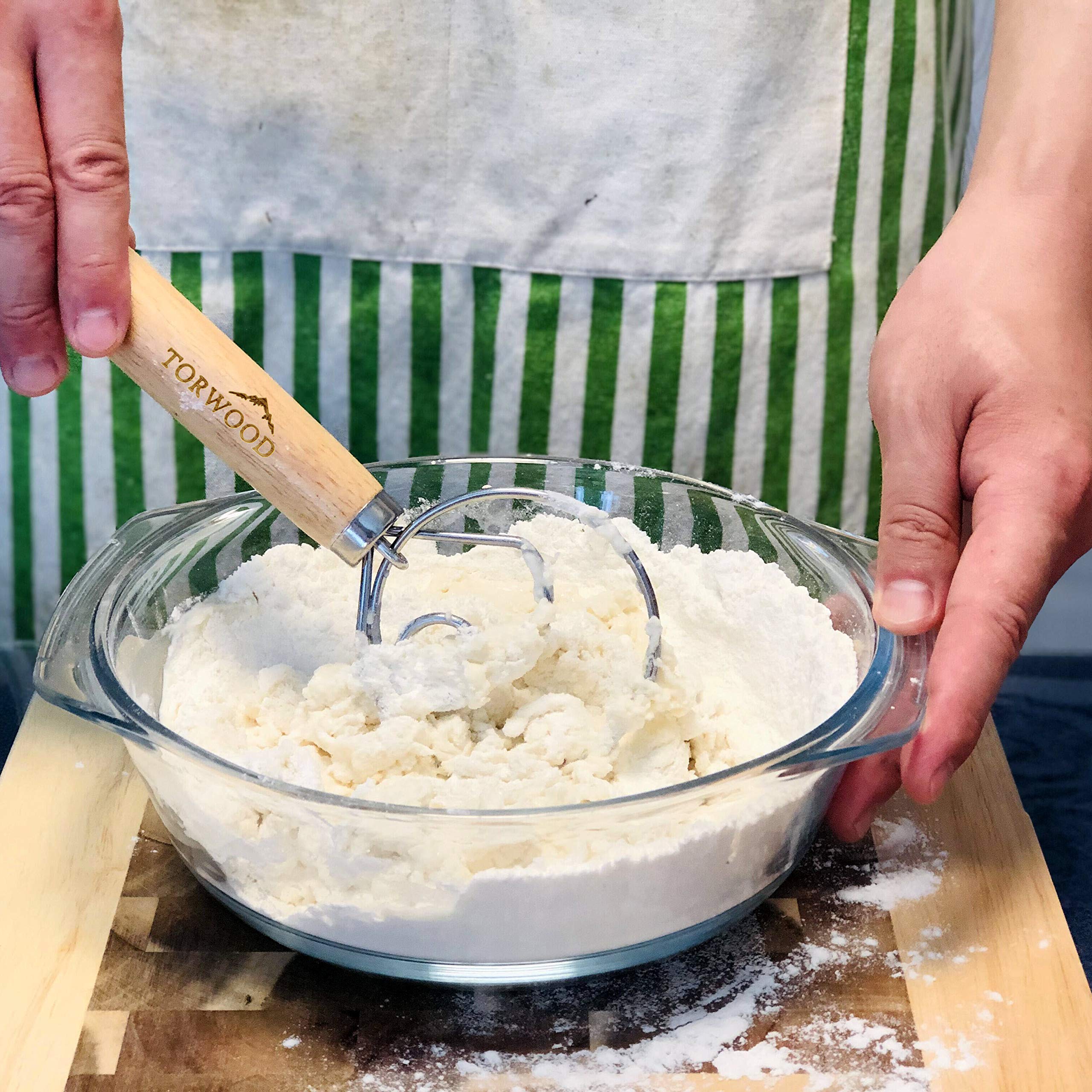 Premium Stainless Steel Danish Dough Whisk - 13.5