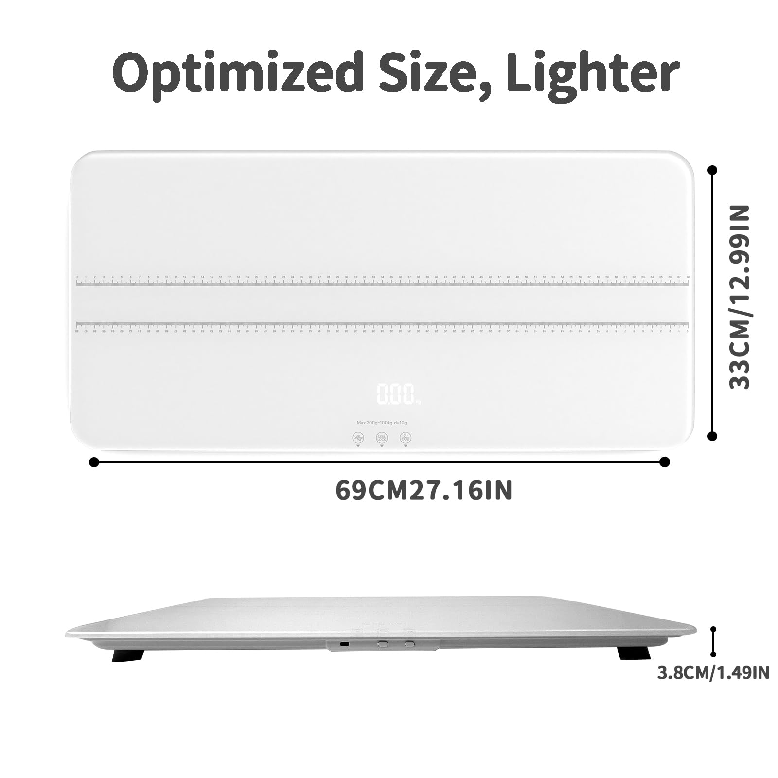 Digital Pet Scale for Dogs & Cats - Rechargeable, 220lbs Capacity, 3 Weighing Modes (lbs/kg/st), 10g Precision (27.16x12.99in) - Perfect for Vet Clinics, Pet Grooming & Home Pet Weight Monitoring