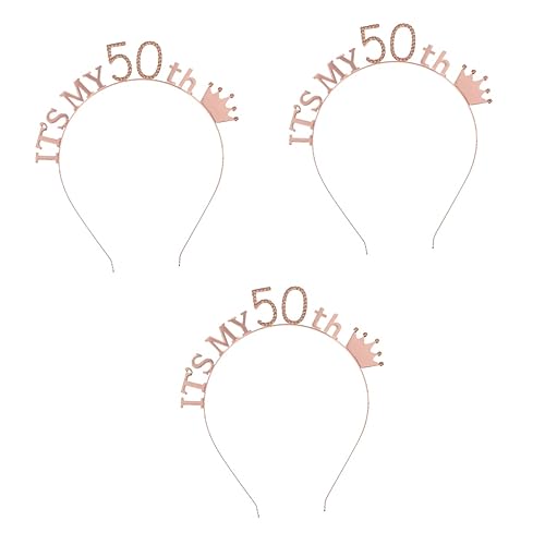 BESTOYARD 3-Piece Birthday Headband Set - Sparkling Tiara & Party Hair Accessories for Women & Girls | Perfect for Birthday Celebrations, Princess Parties & Special Occasions