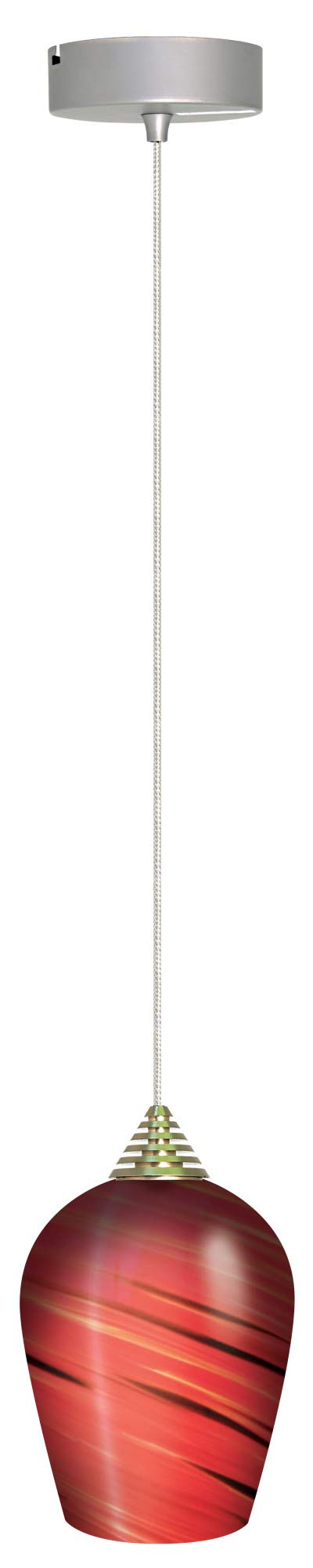 Elco Lighting EDL61N-MA LED Glass Pendant Light Fixture - Modern Mars Design for Dining Room, Kitchen Island, or Living Room Ceiling Lighting