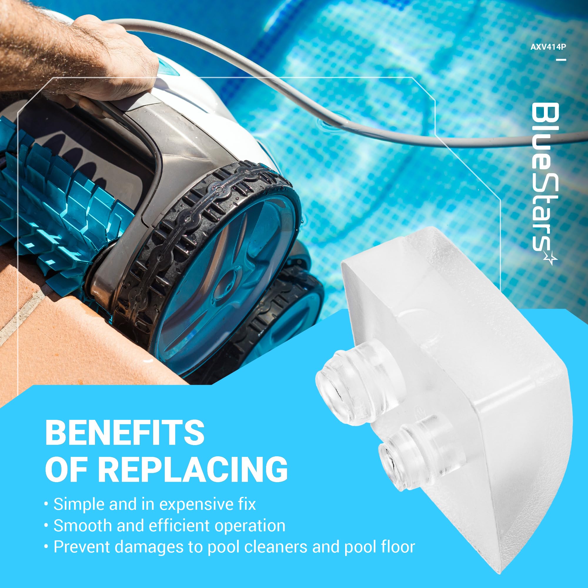 BlueStars AXV414P AXV014P Pool Vac Cleaner Pod Shoe Replacement Part - Compatible with Hayward Navigator & Pool Vacuum Cleaners - Pack of 8 - Ideal for In-Ground & Above-Ground Pool Maintenance