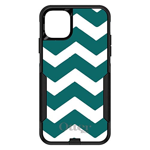 Teal White Chevron Stripes On Black Case