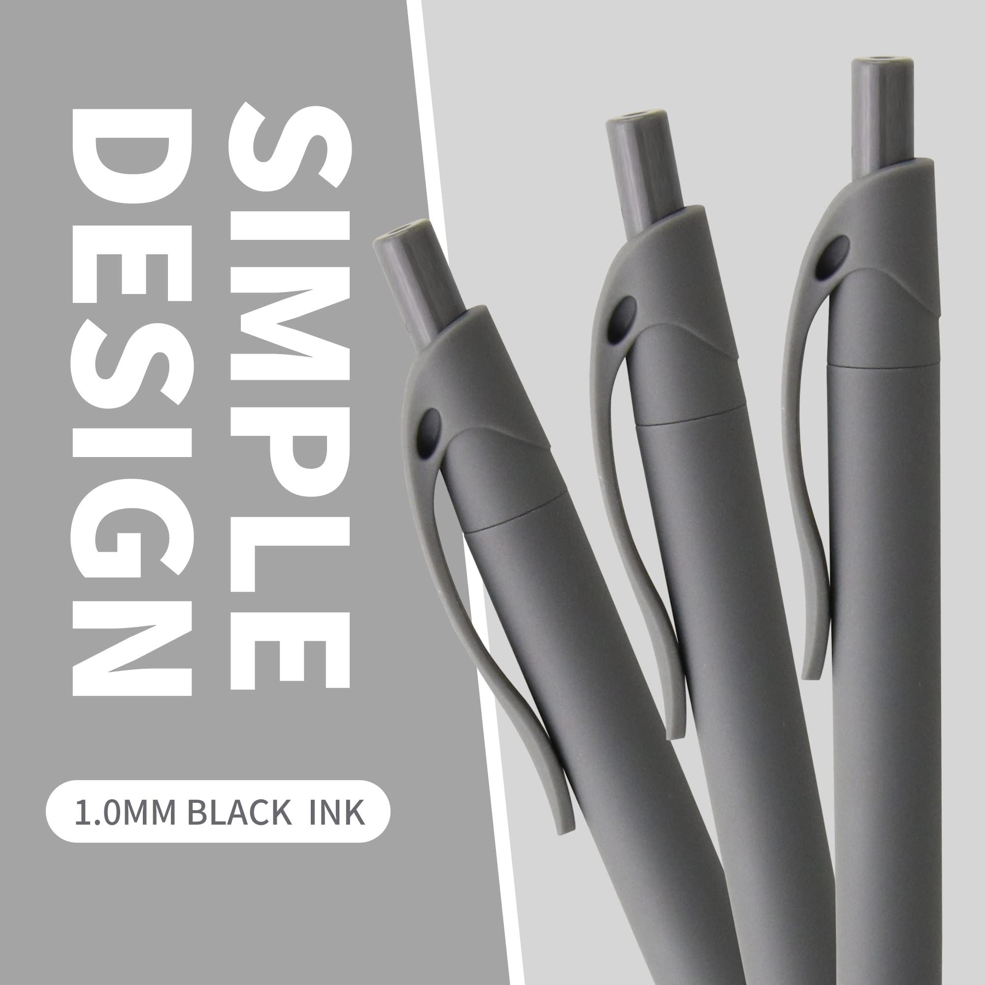 Deegtran Bulk Pens - 50 Pack No Bleed Black Click Ballpoint Pens, 1.0MM Medium Point Smooth Ink Retractable Pens for Office, School & Business Writing - Wholesale Office Supplies