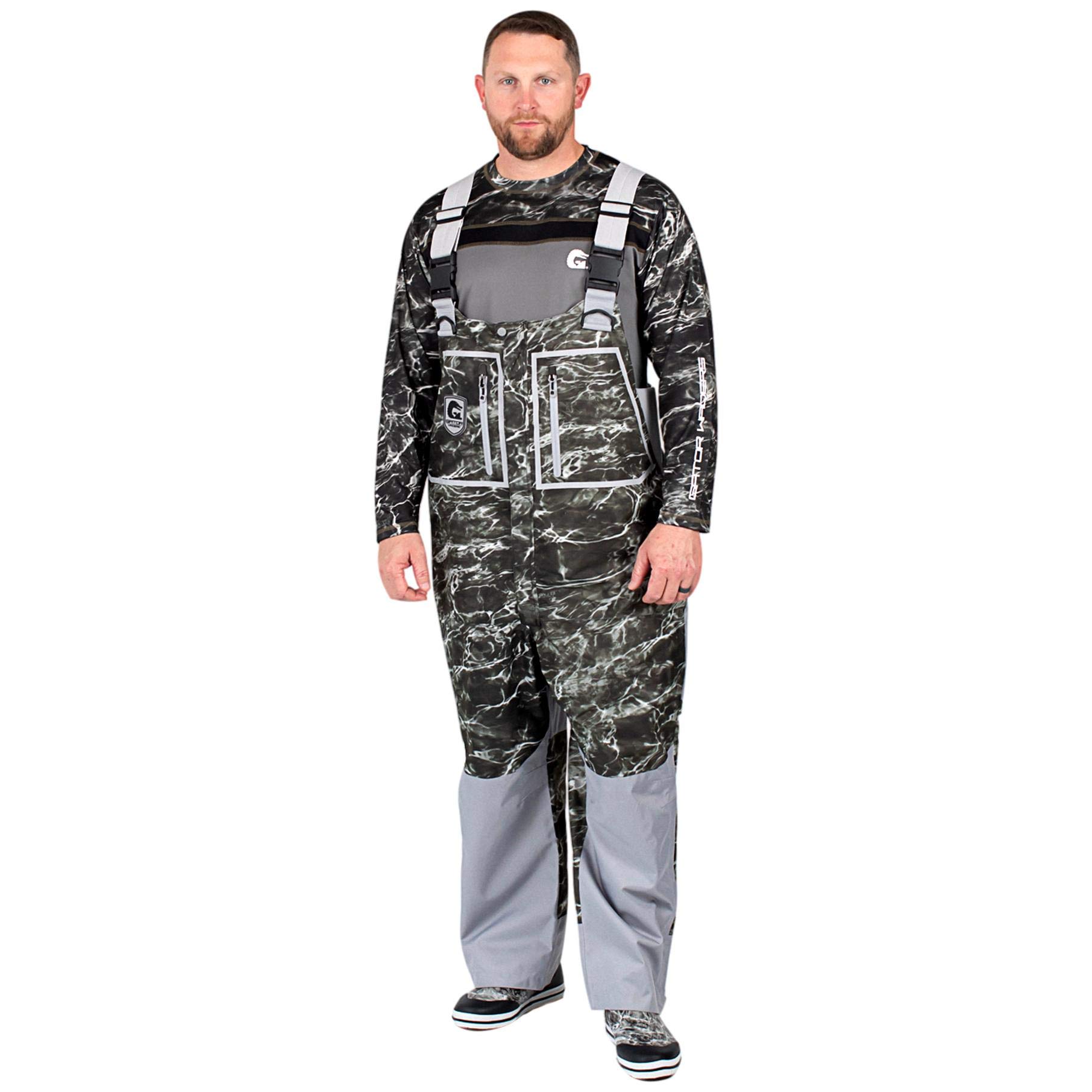 Gator Waders Fishing Bibs for Men - Waterproof & Breathable Fishing Overalls with Zippered & Magnetic Cargo Pockets - Adjustable Shoulder Straps - Ideal for Fly Fishing, Duck Hunting & Outdoor Adventures