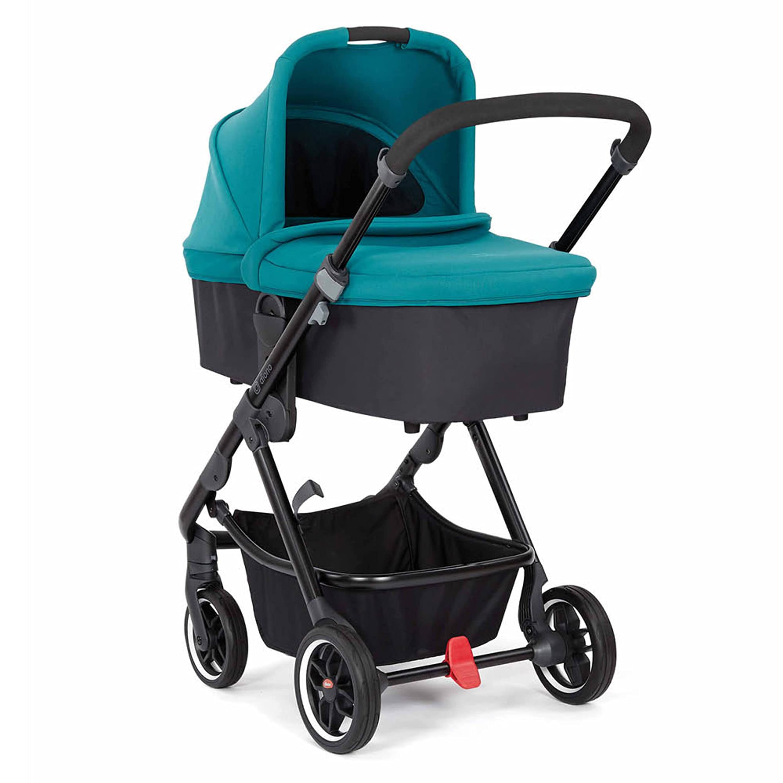 Diono Excurze Newborn Baby Stroller Bassinet with Breathable Mattress - Lightweight Infant Carrycot for Safe & Comfortable Sleeping (0-6 Months) - Blue Turquoise | Perfect for Travel, Walks & Outdoor Adventures