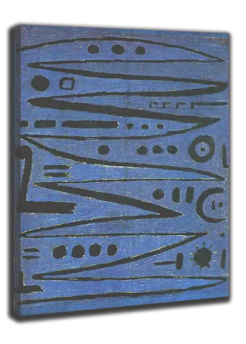 Paul Klee 'Heroic Fiddling' Framed Canvas Wall Art - 20x30cm (8x12inch) Oil Painting Reproduction for Home & Office Decor - Colorful Abstract Art for Living Room, Bedroom, Dining Room & Office Spaces