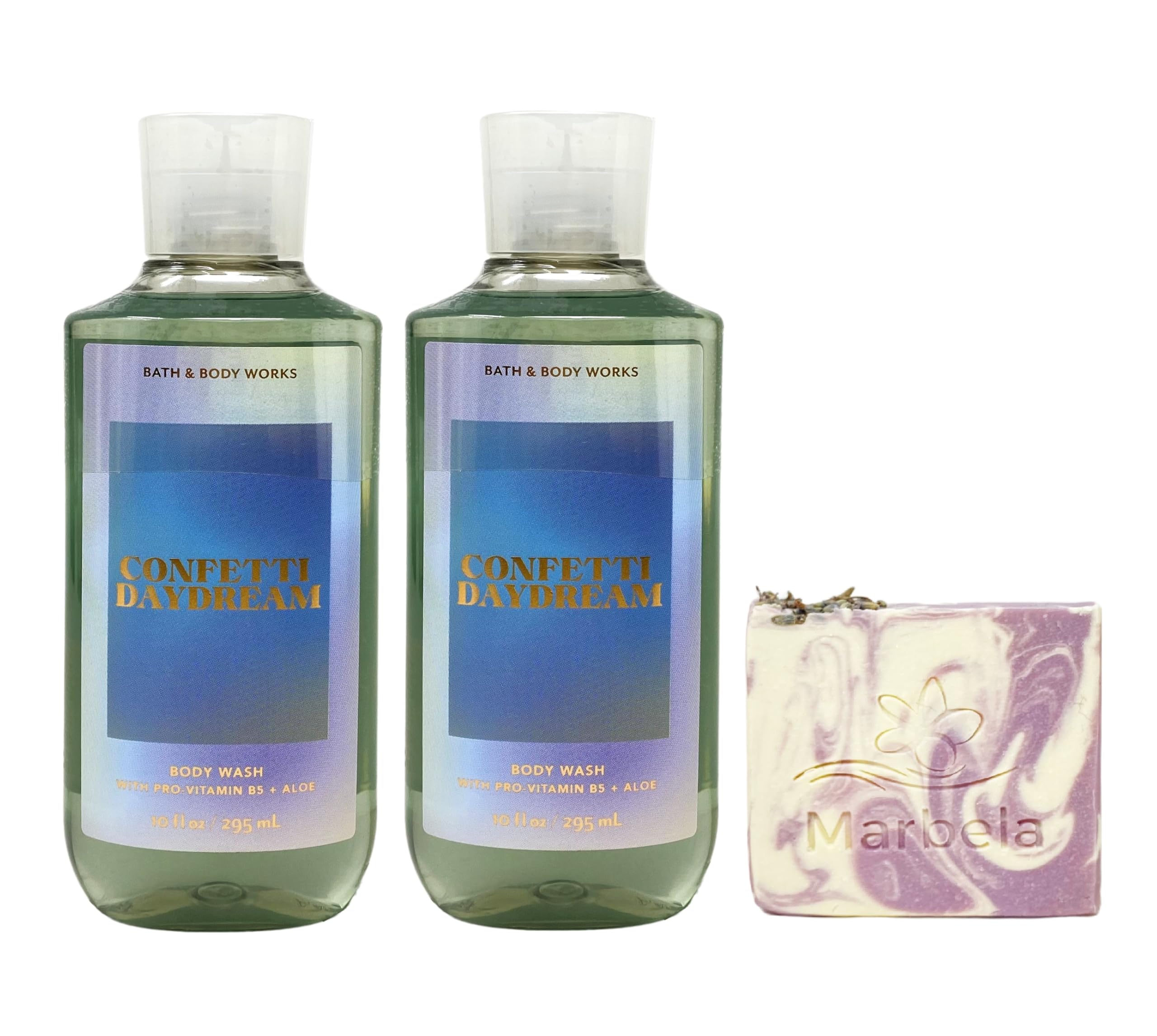 Bath & Body Works Confetti Daydream 2-Piece Body Wash & Lavender Dream Bar Soap Set - Full Size for Relaxing Bath & Shower - Perfect Gift for Spa Lovers
