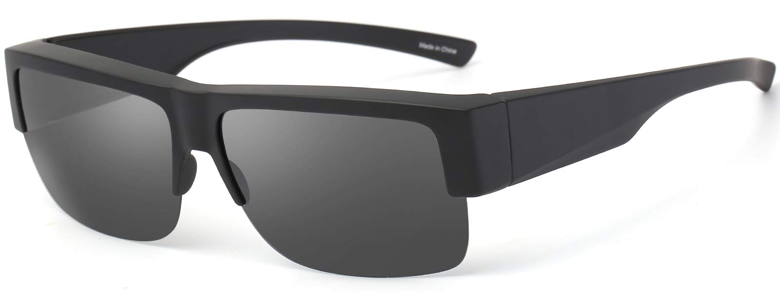 CAXMAN Polarized Fit Over Sunglasses for Men & Women - 100% UV Protection - Lightweight Wrap-Around Design for Driving, Fishing & Outdoor Activities