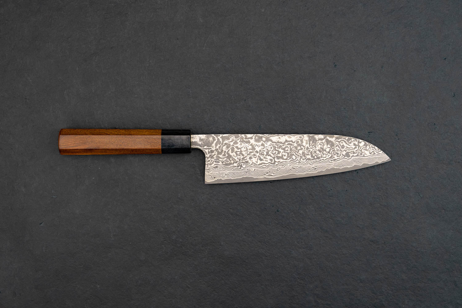 Premium Takeshi Saji R2 Nickel Damascus Wa-Style Santoku Knife 165mm - Japanese Kitchen Knife for Professional Chefs & Home Cooking, Perfect for Slicing, Dicing & Mincing Vegetables, Meat & Fish