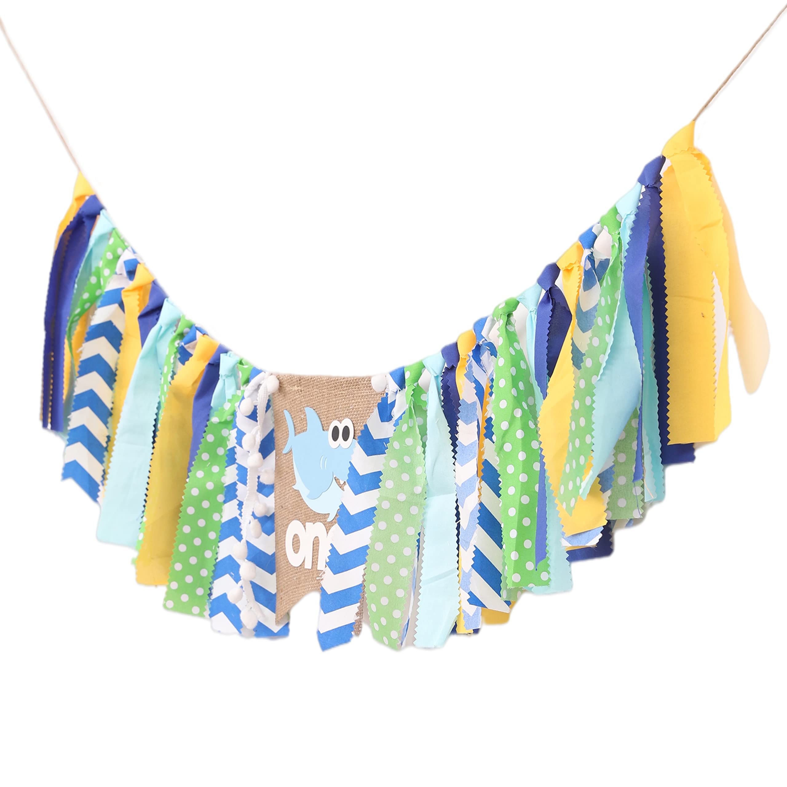 Shark Highchair Banner for 1st Birthday Party - Baby Shark Birthday Decorations, Under the Sea Theme Party Supplies, 1st Birthday Cake Smash Photo Props for Boys & Girls - Perfect for Ocean Themed Birthday Parties, Baby Showers and Photo Backdrops