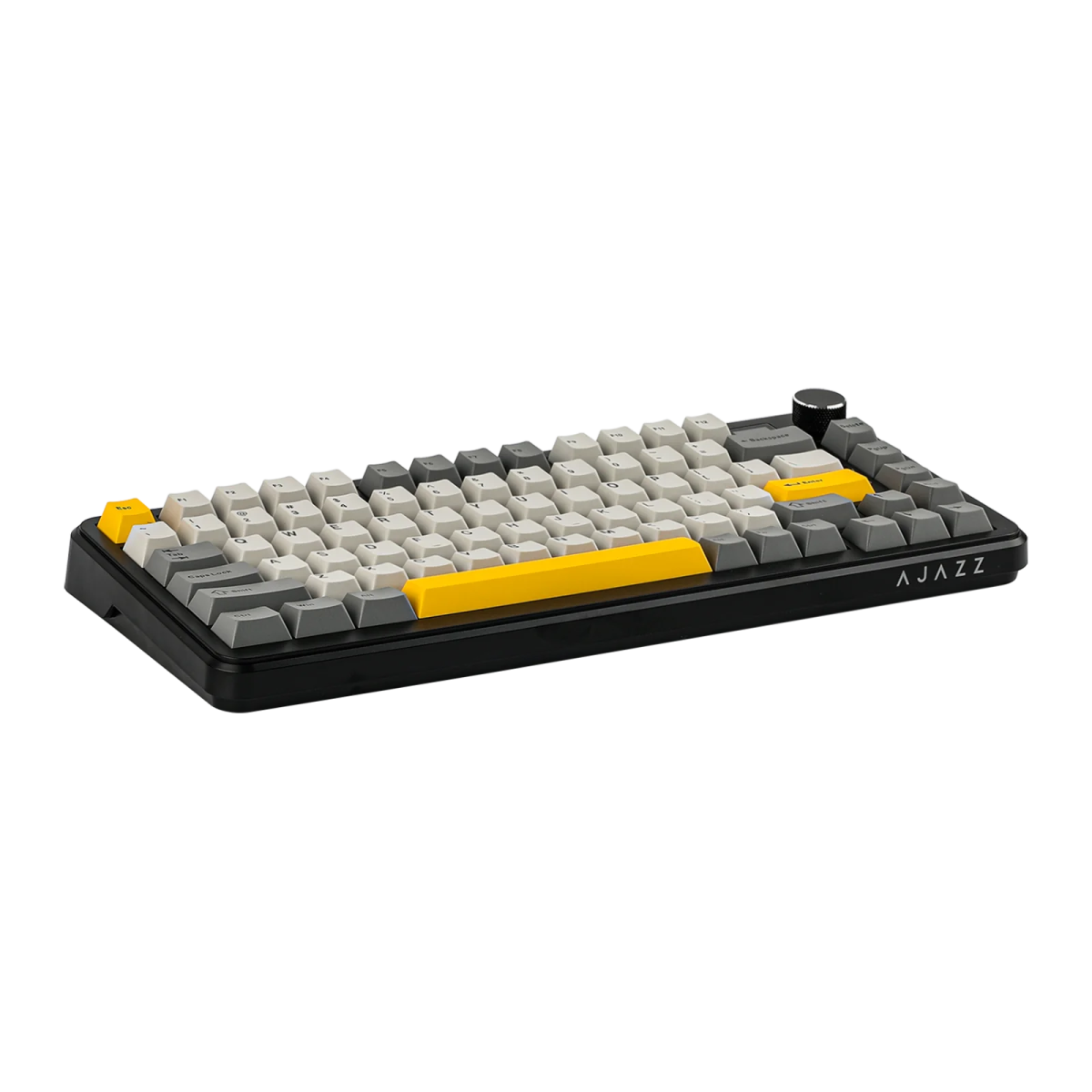 AJAZZ AK820 MAX RGB Mechanical Keyboard - Black Gray Yellow, Magnetic Switch, Wired & Wireless Gaming Keyboard with OLED Screen | Perfect for Gaming, Office Work, and Typing Enthusiasts