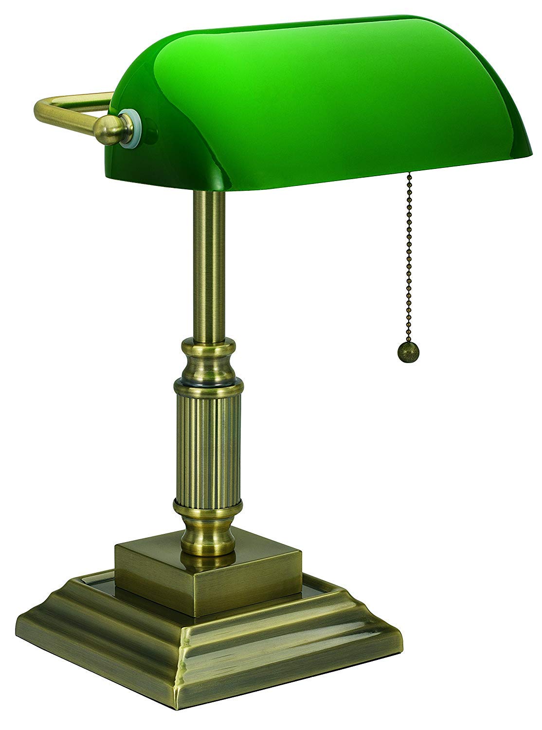 Modern Bronze LED Desk Lamp with Replaceable Bulb & Green Shade - Perfect for Home Office, Study Room & Reading Nook