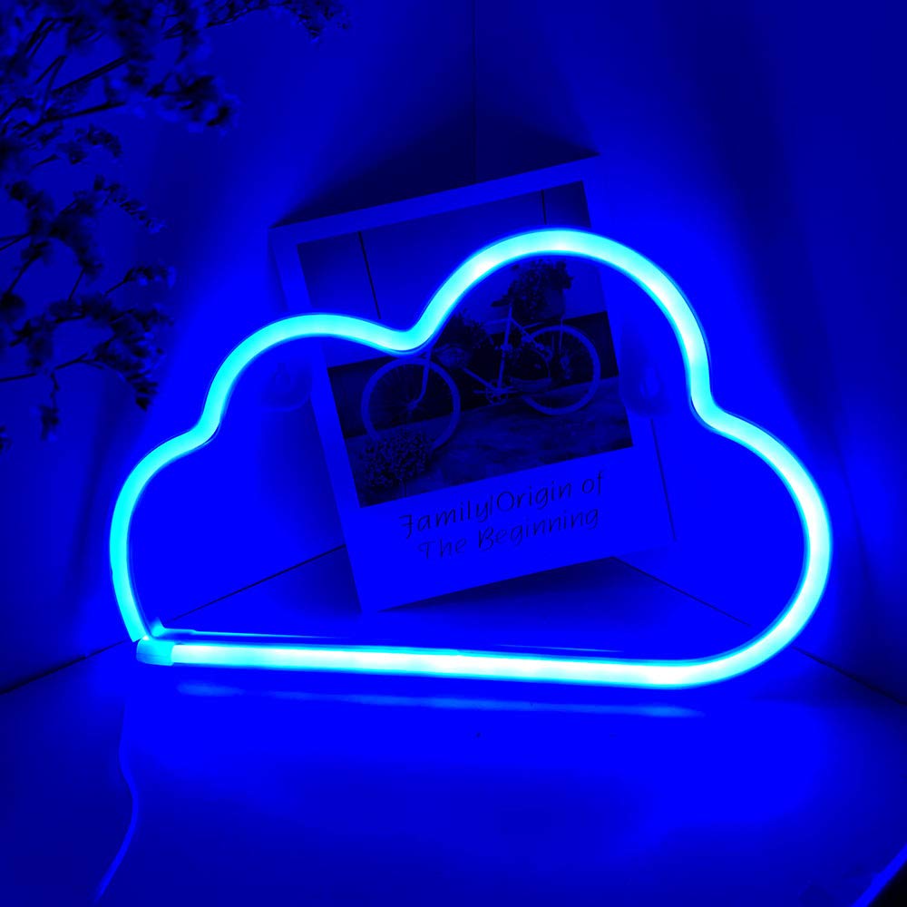 Blue Cloud Neon Sign - LED Wall Decor for Home, Kitchen, Bedroom | Battery/USB Powered | Perfect for Christmas, Birthday Parties, Weddings & Kids Room | Unique Gift Idea for Festivals & Special Occasions