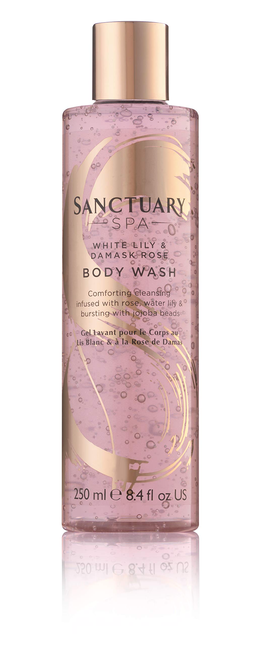 Sanctuary Spa White Lily & Damask Rose Body Wash 250ml - Luxurious Floral Scent for Relaxing Bath & Shower - Perfect for Self-Care & Spa Day at Home