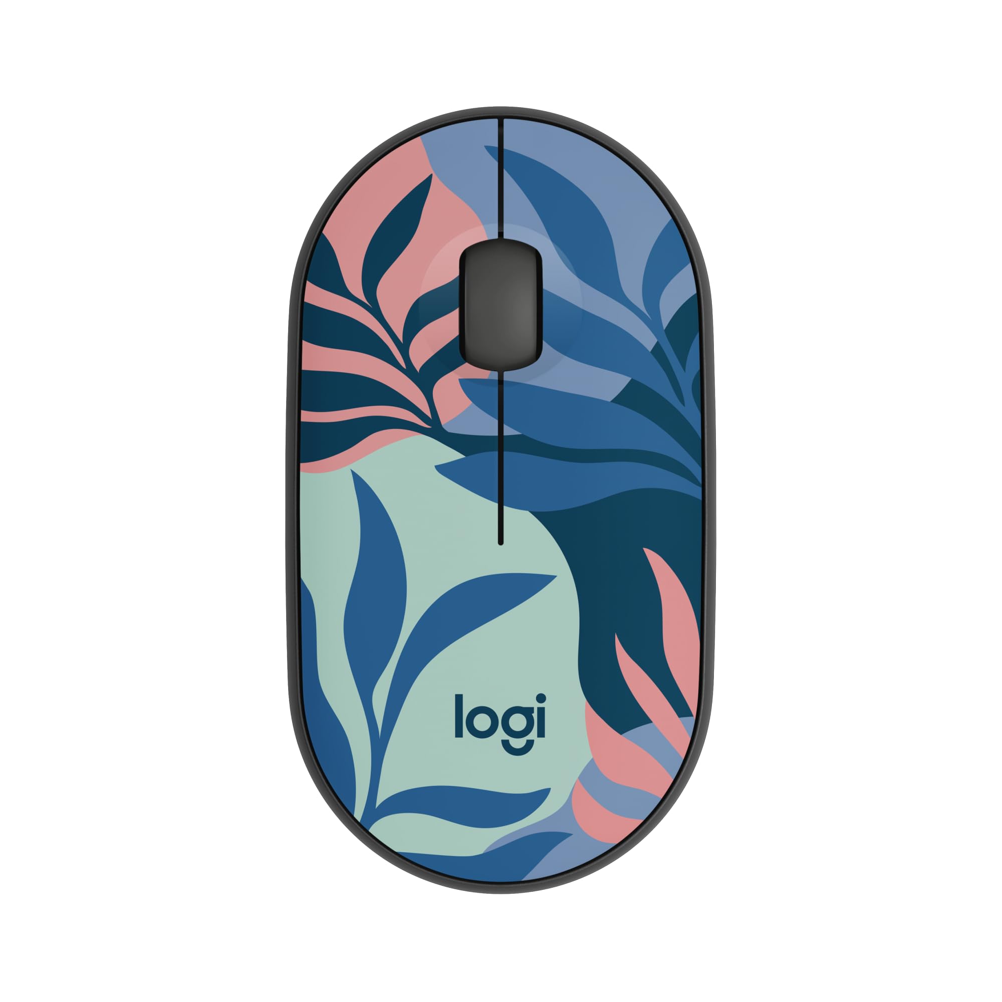 Logitech M340 Wireless Mouse with Silent Click - Limited Edition Floral Leaves Design, USB Receiver, Compatible with Laptop, PC, Windows, Chrome, Surface - Perfect for Office, Home & Travel Use