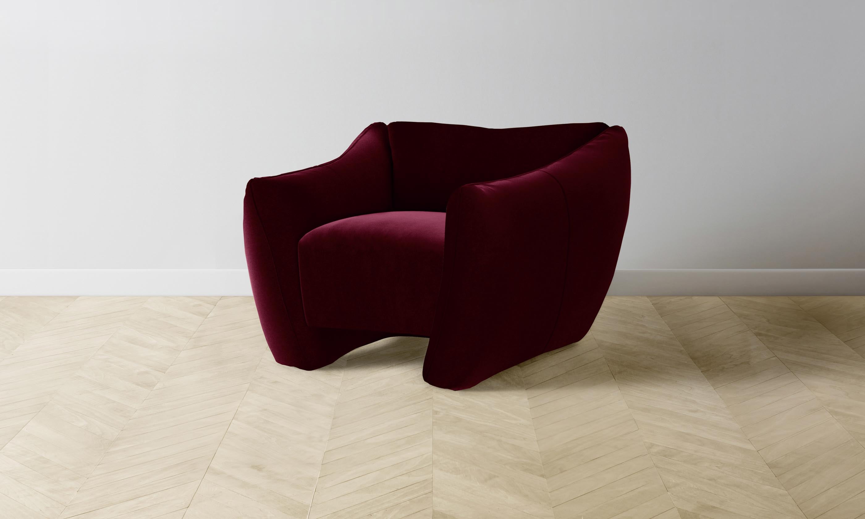 Premium Mohair Crimson Bond Chair - Stylish & Comfortable Lounge Chair for Living Room, Office, or Reading Nook - Modern Home Decor Furniture