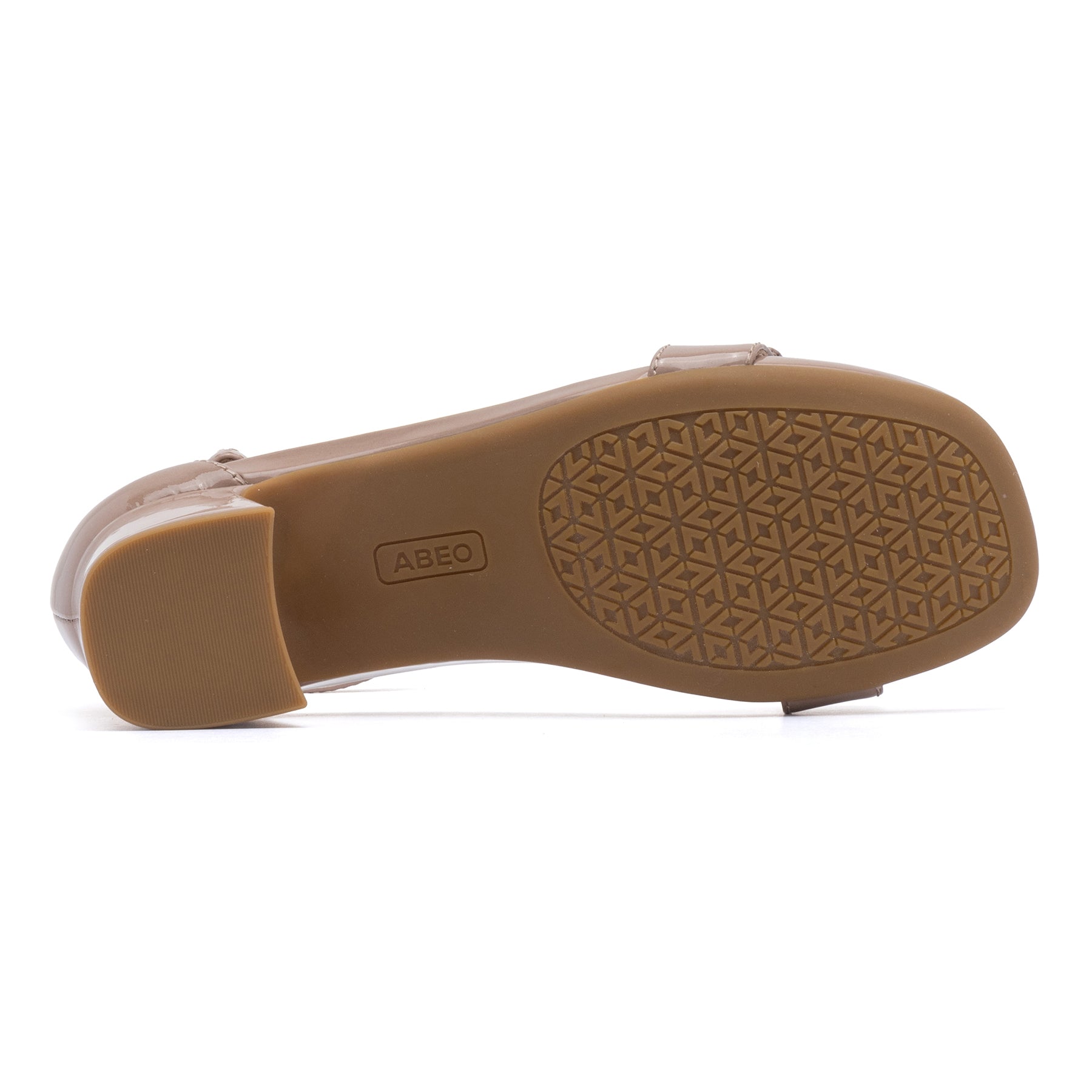 Abeo Avenue Strap Tan Patent Leather Sandals - Comfortable & Stylish for Women, Perfect for Casual Outings & Summer Vacations