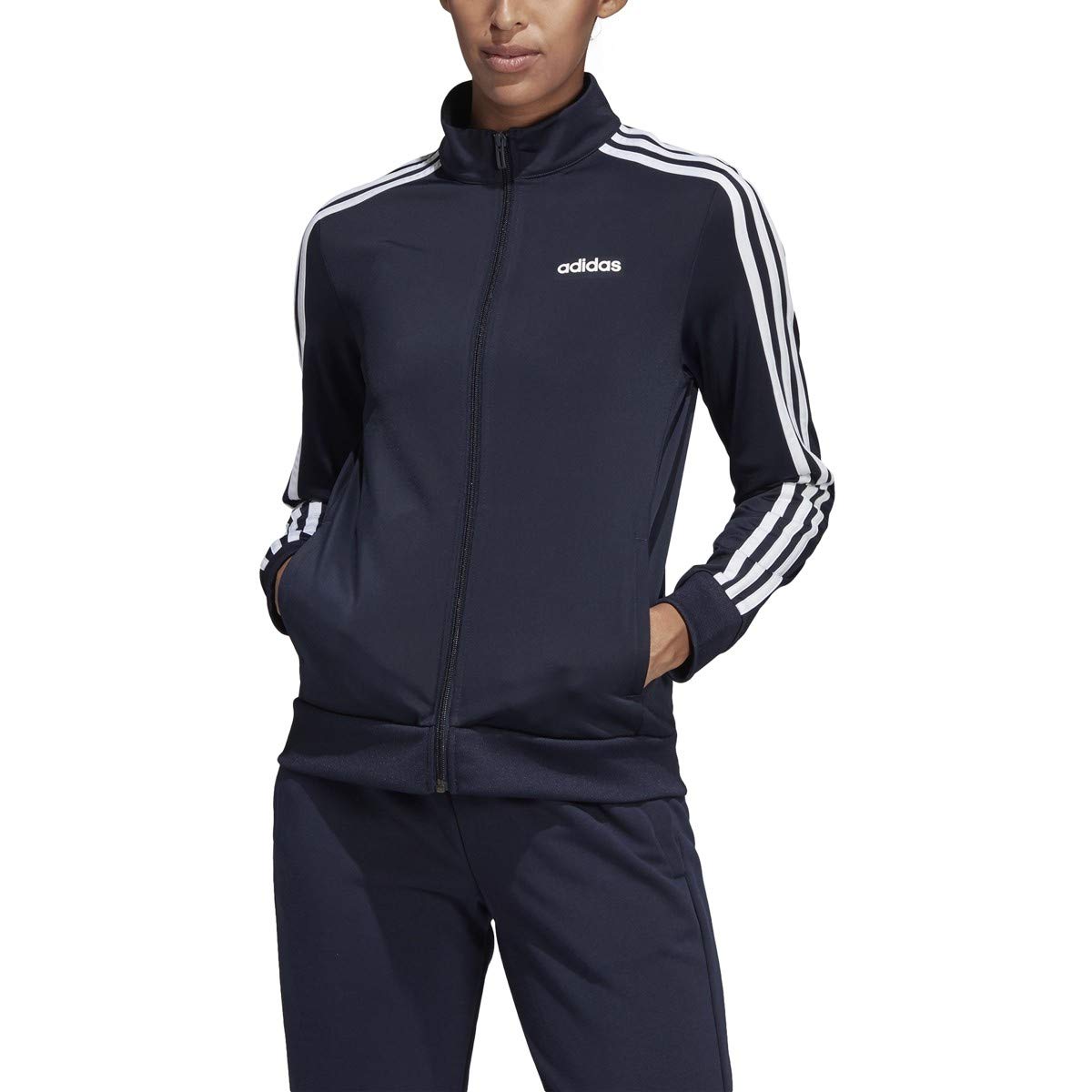 Adidas Women's Essential 3-Stripes Track Jacket - Lightweight Running Jacket for Workouts, Jogging & Casual Wear