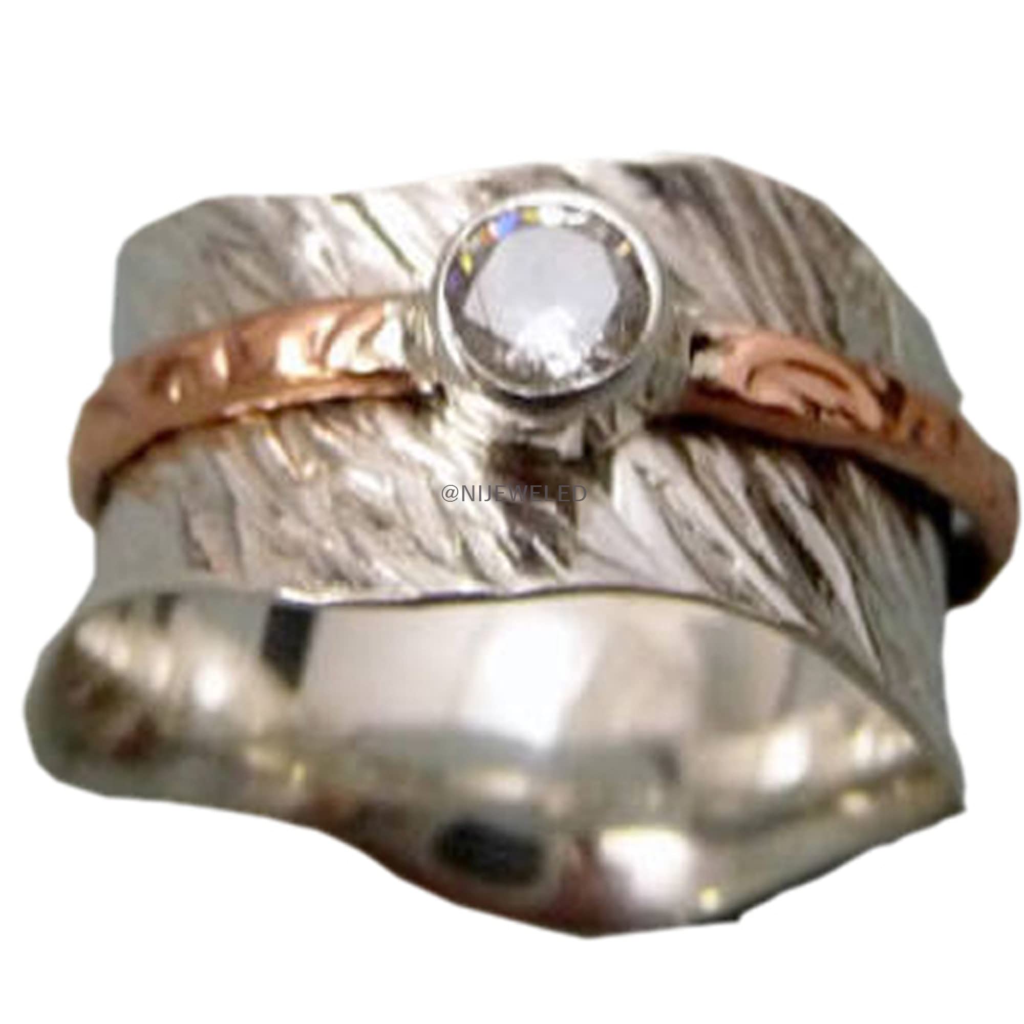 925 Silver Spinner Ring for Women - Anxiety Relief & Meditation Jewelry Gift for Yoga & Stress