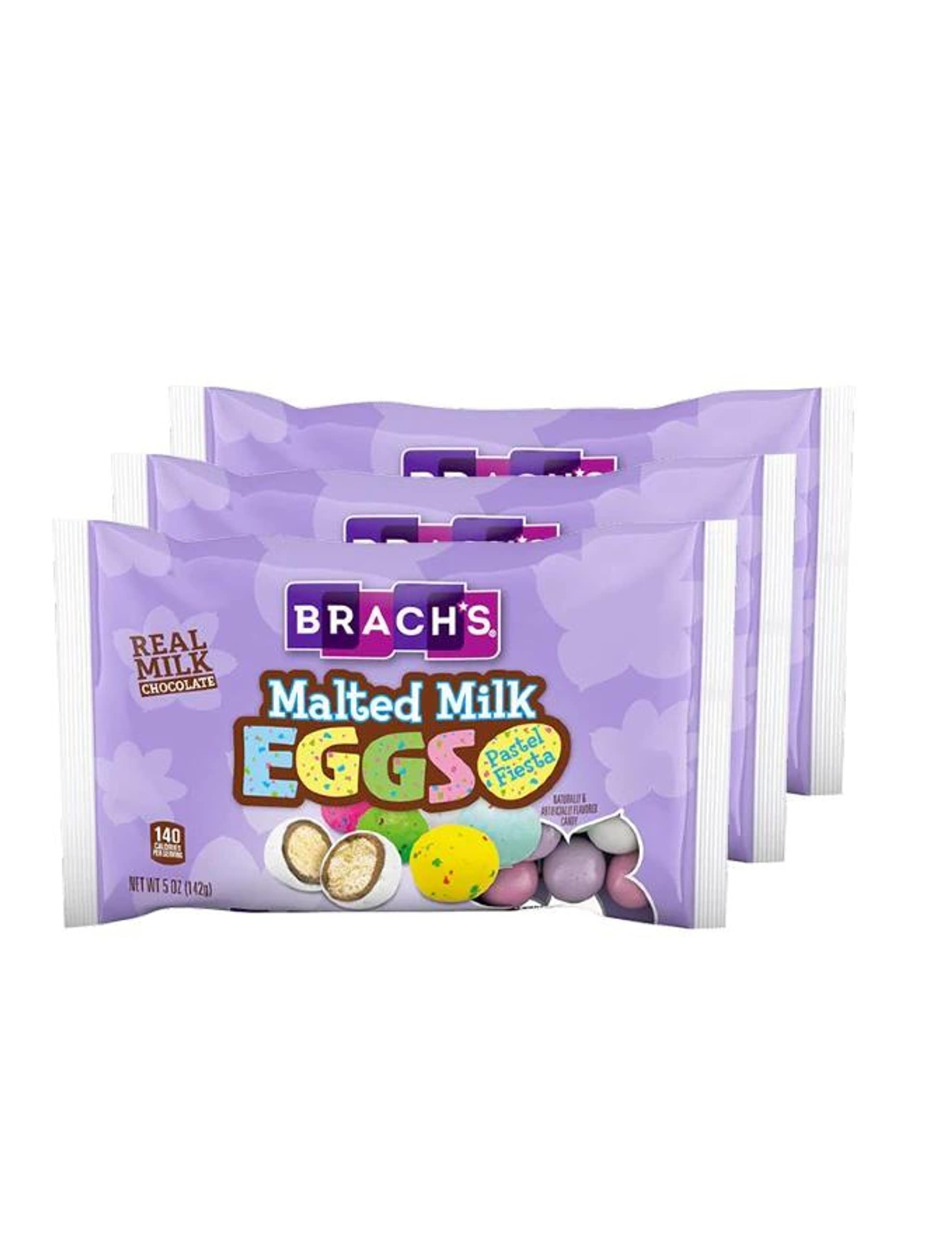 Brach's Easter Candy - Milk Chocolate Eggs Pastel Colors, Malted Milk Chocolate, 5 oz Bags (Pack of 3) - Perfect for Easter Baskets, Party Favors & Holiday Treats