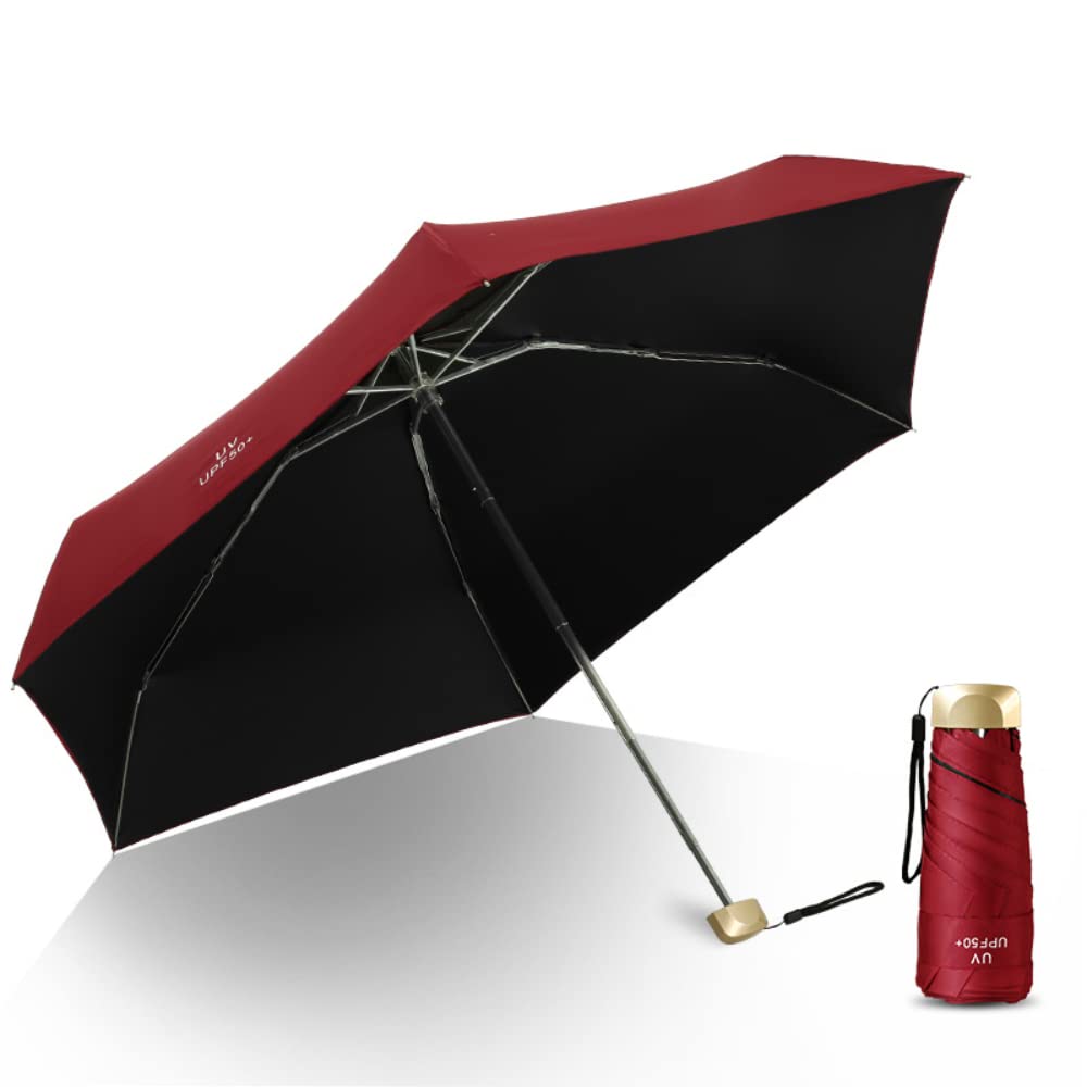 MIEDEON Ultra Light Mini Six Bone Umbrella - Compact Folding Travel Umbrella for Women & Men, Windproof & Waterproof, Perfect for Rain, Sun Protection, and Outdoor Activities (Black, Clear) - Ideal for Commuting, Travel, and Daily Use