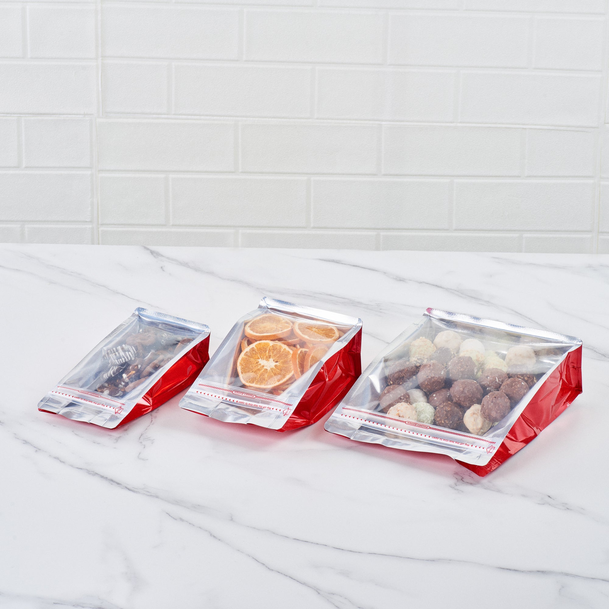Premium Red Plastic Snack Bags - Large 9.5