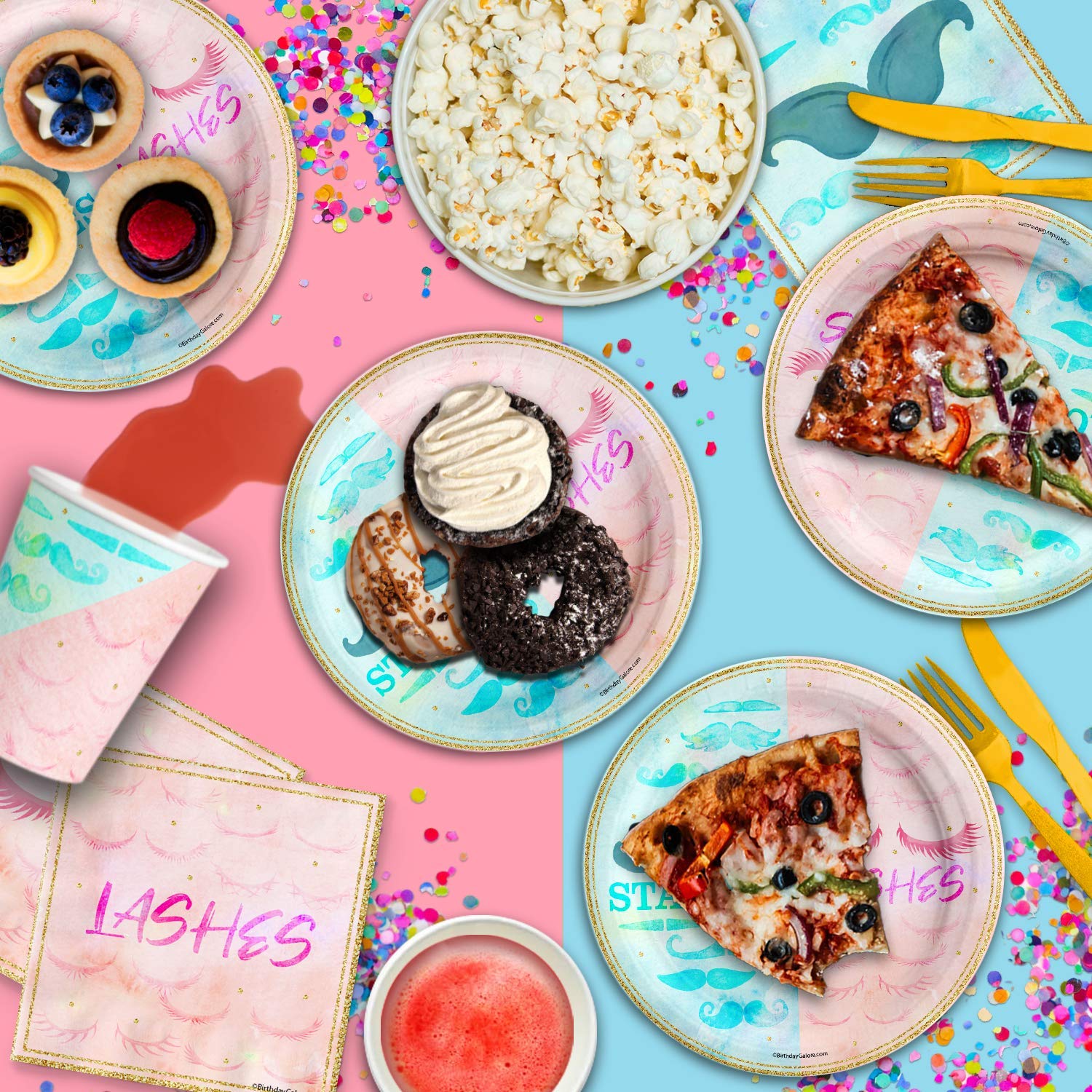 Gender Reveal Party Supplies Set - 16-Piece Tableware Kit with Plates, Napkins & Cups for Baby Shower Decorations | Perfect for Gender Reveal Parties, Baby Showers & Celebrations
