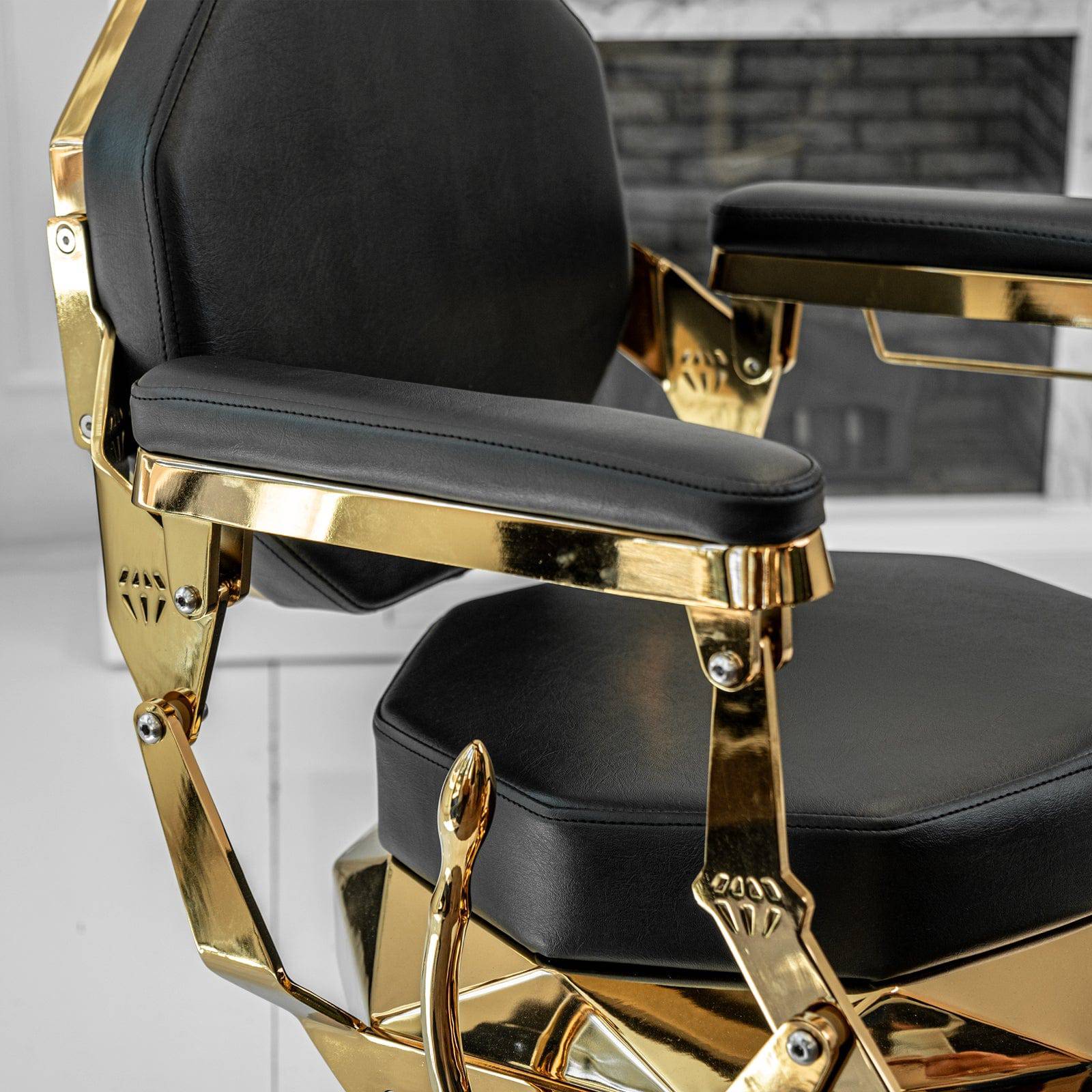 Professional LEON Barber Chair for Salon & Home Use - Heavy Duty Hydraulic Styling Chair with Adjustable Height & Reclining Backrest - Perfect for Haircuts, Styling & Shaving