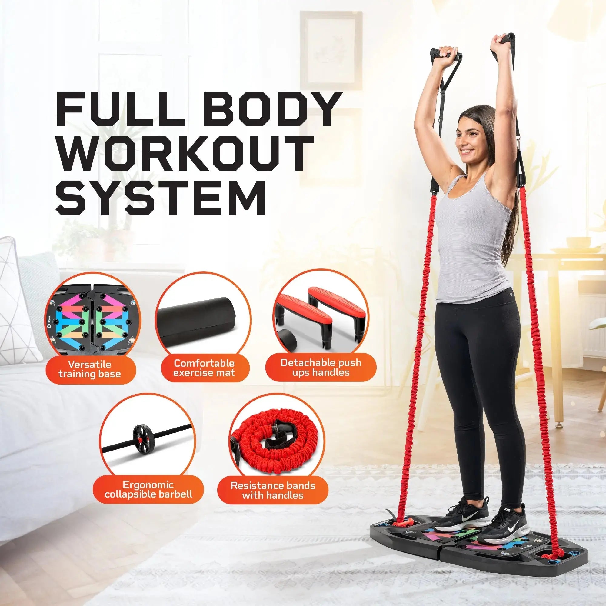 InfinityBox Premium Workout Set - Home Gym Equipment for Full Body Training | Strength Training & Fitness Accessories for Men & Women | Perfect for Home Workouts, Garage Gym & Small Spaces