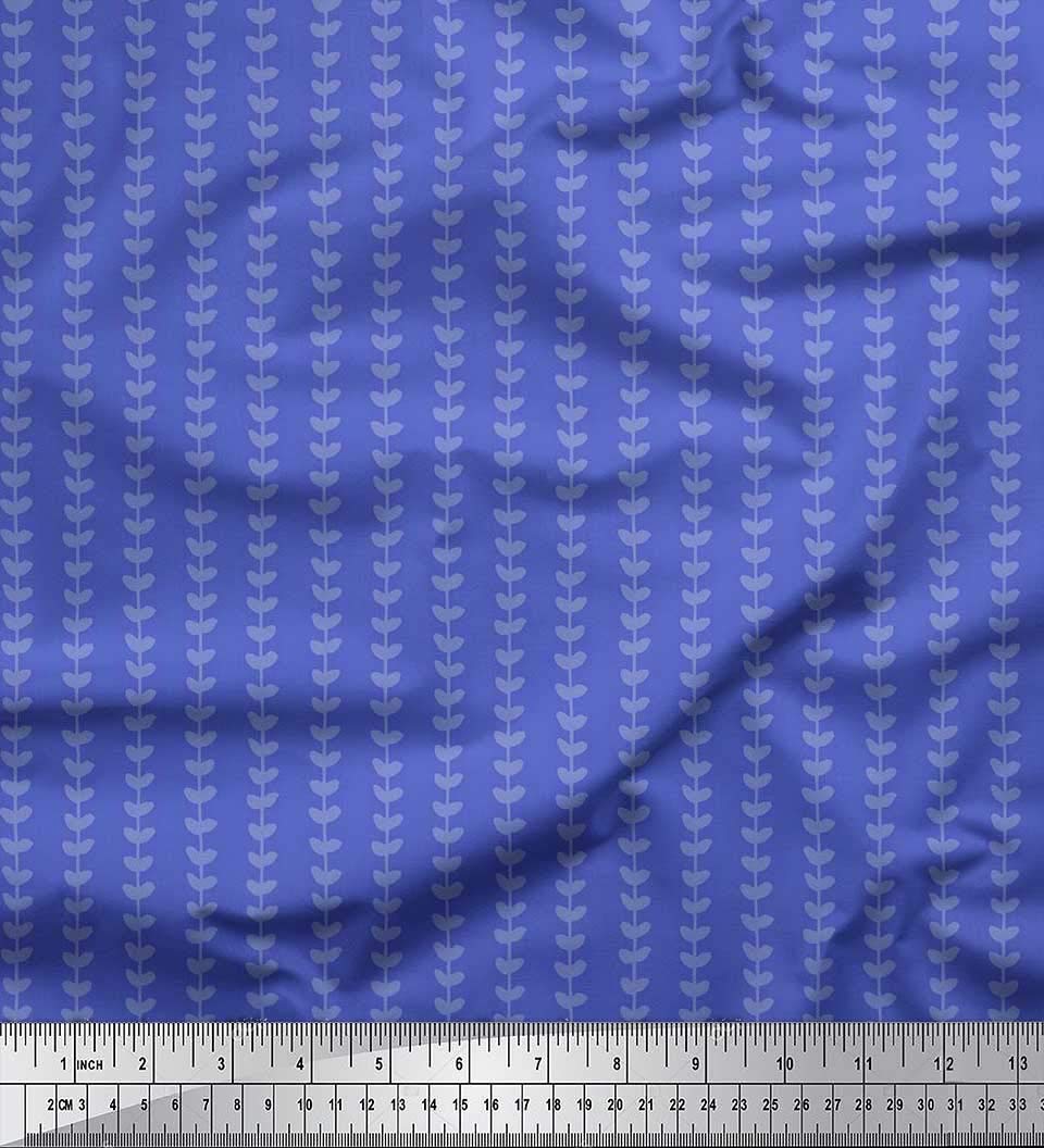 Soimoi Moss Georgette Brown Fabric by The Yard - 42 Inch Wide Stripe & Leaves Printed Fabric for Dresses, Curtains & Home Decor - Artistic Modern Fusion Fabric for Sewing Projects