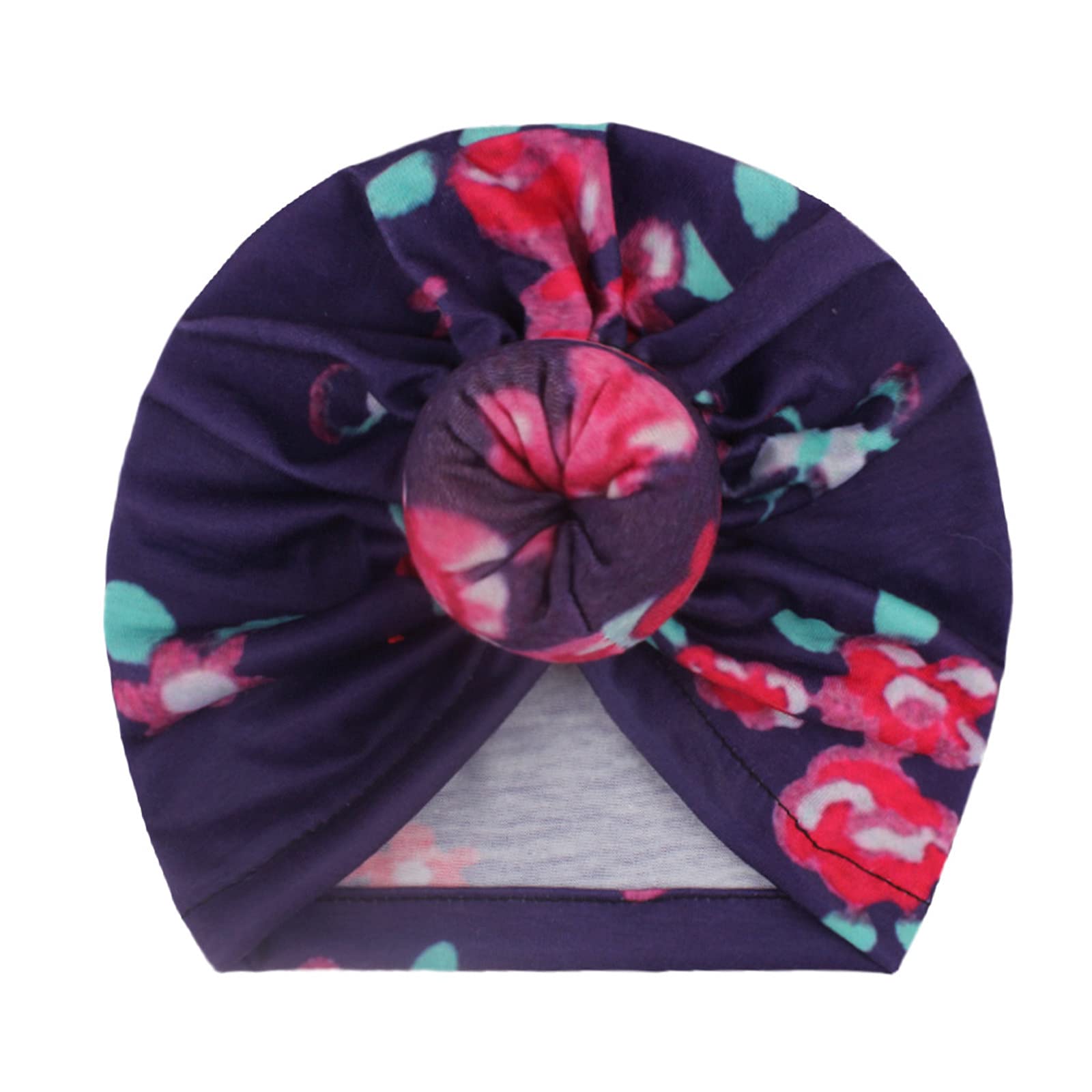 FIN86 1PC Newborn Baby Winter Hat - Floral Print Warm Hooded Cap for Infants, Soft Polyester, Perfect for Outdoor Activities & Photo Shoots